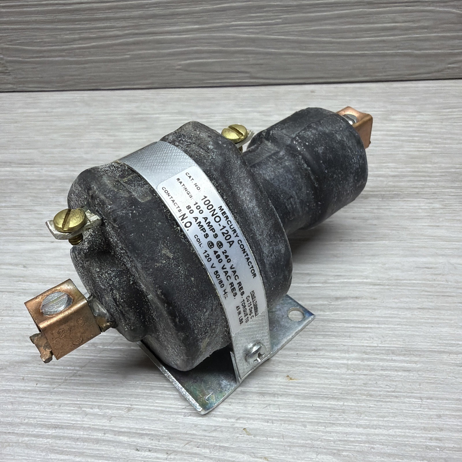 MDI 100NO-120A Mercury Contactor, 1-Pole 100A @ 240V 80A @ 480V, 120VAC Coil