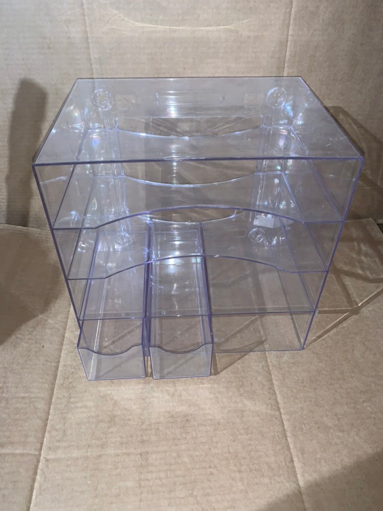 Acrylic Four-Way Organizer w/ 2 Drawers, Plastic, 13 1/4 x 13 1/4 x 10, Clear