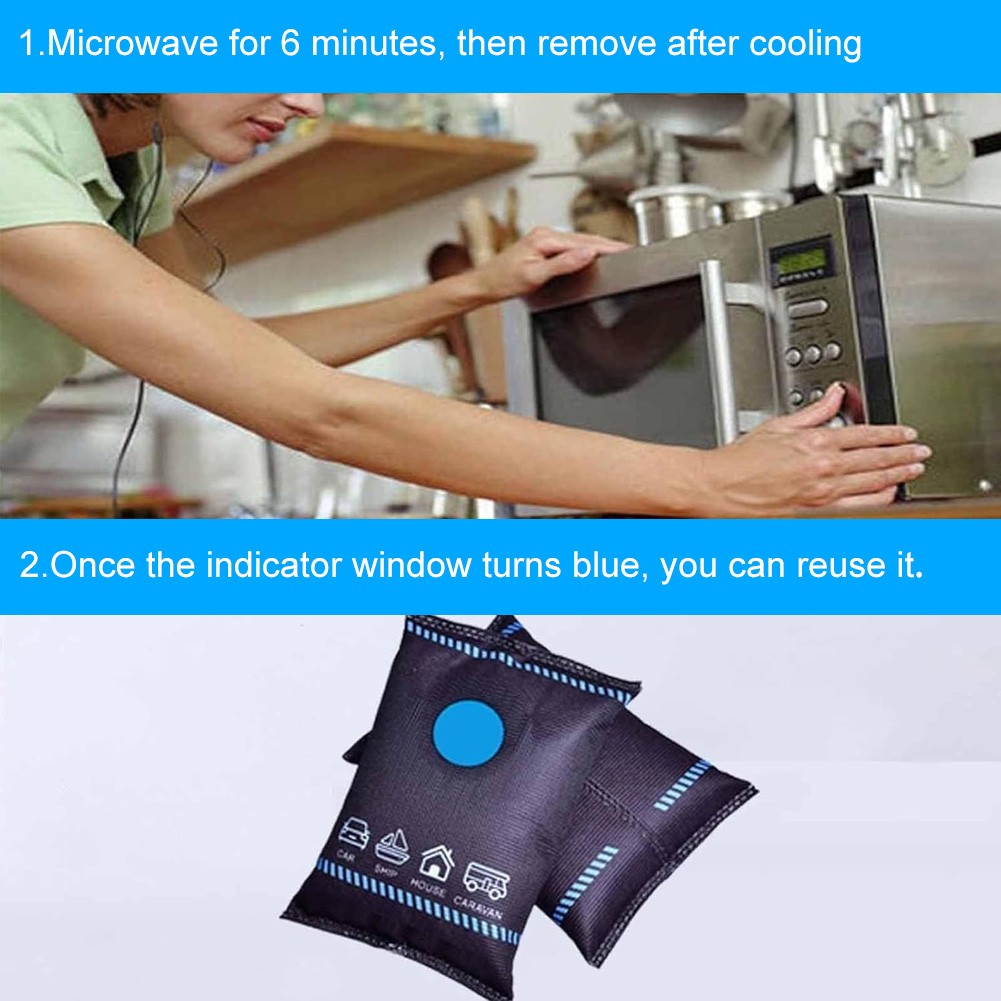 Reusable Silica Gel Car Dehumidifier Bags Windshield & Interior Moisture Control