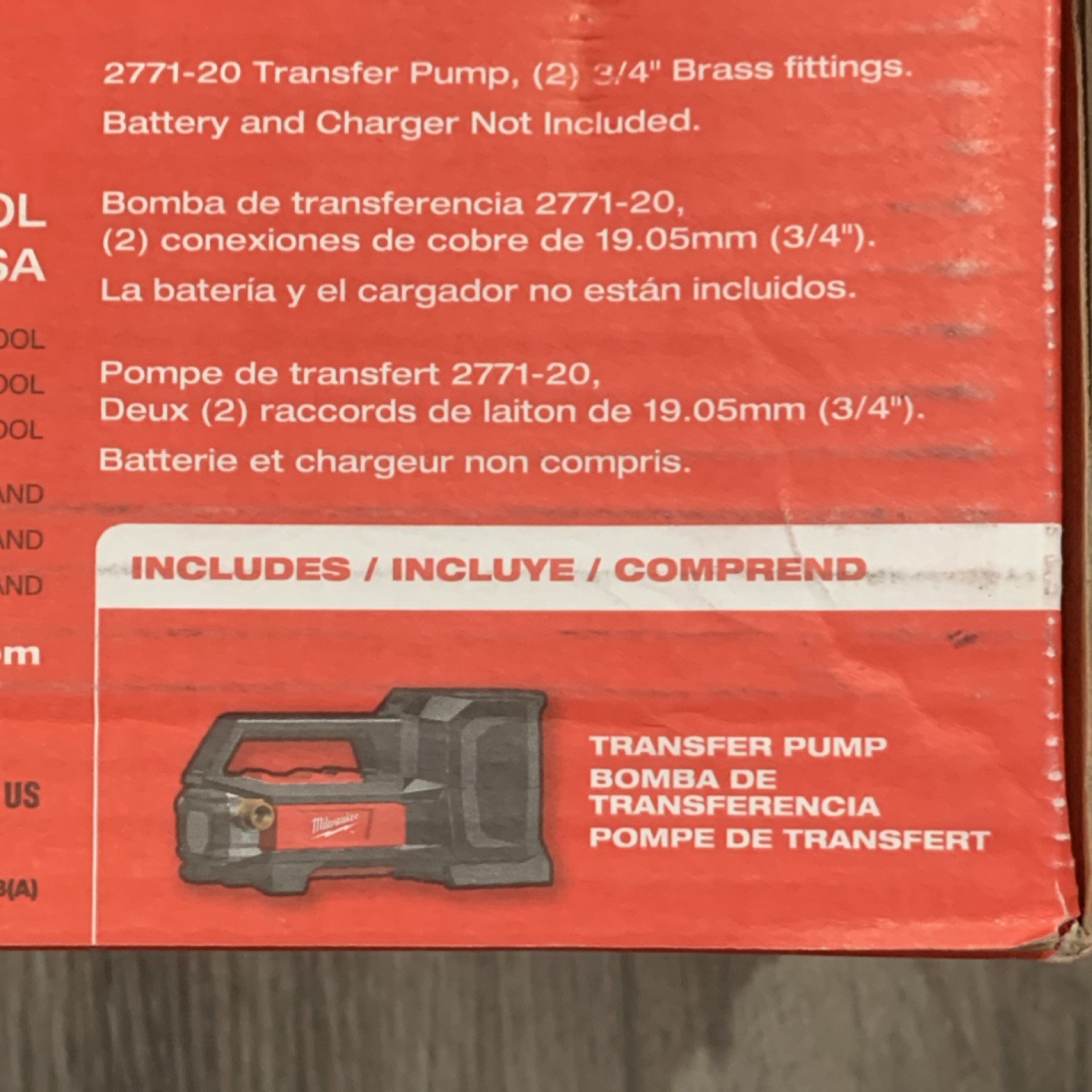 Milwaukee 2771-20 M18 Water Transfer Pump, 0.5hp, 3/4″ Inlet/Outlet, 480 GPH
