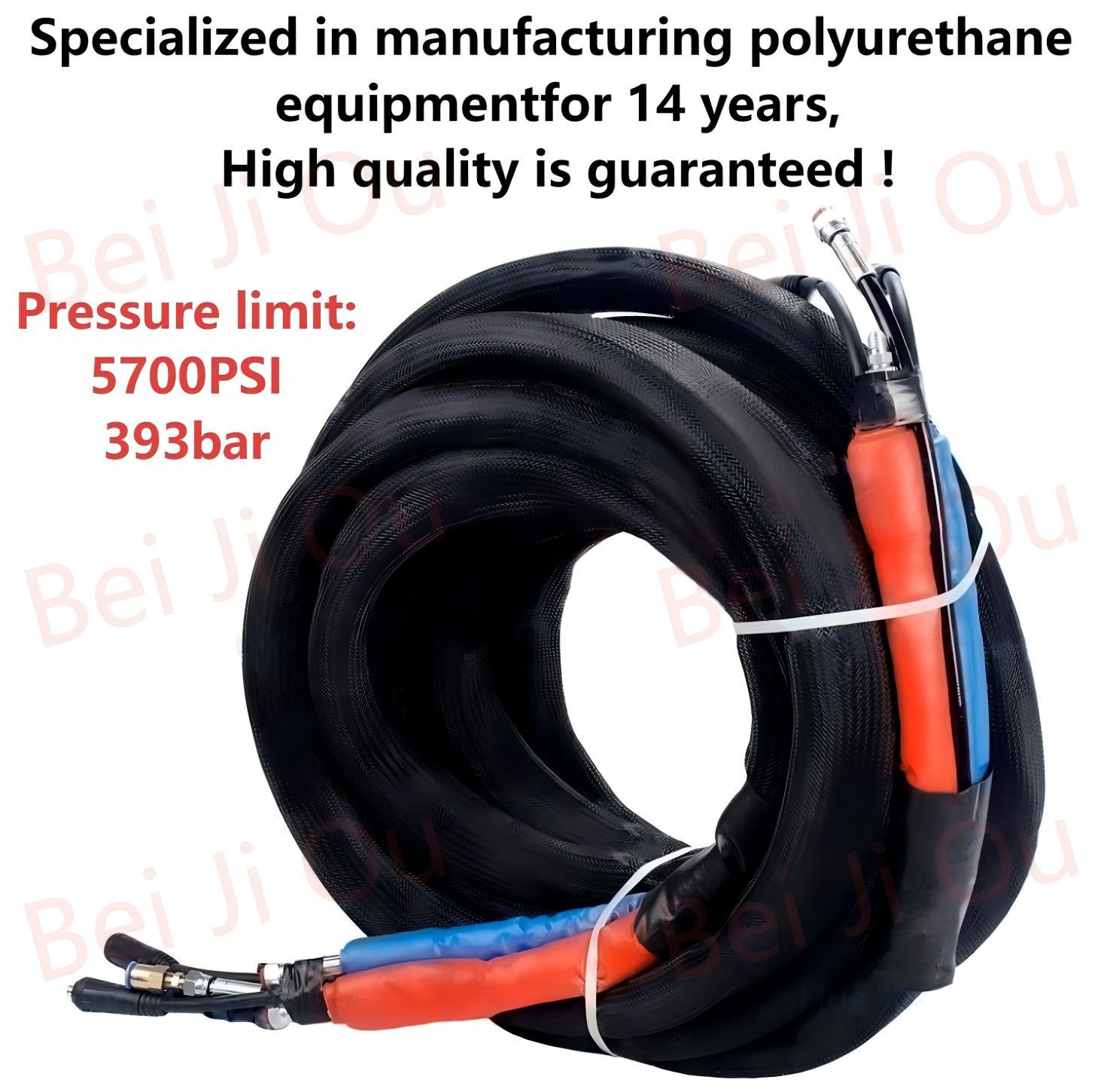 15M polyurethane PU foam hose / heated hose pipe for spray foam machines.