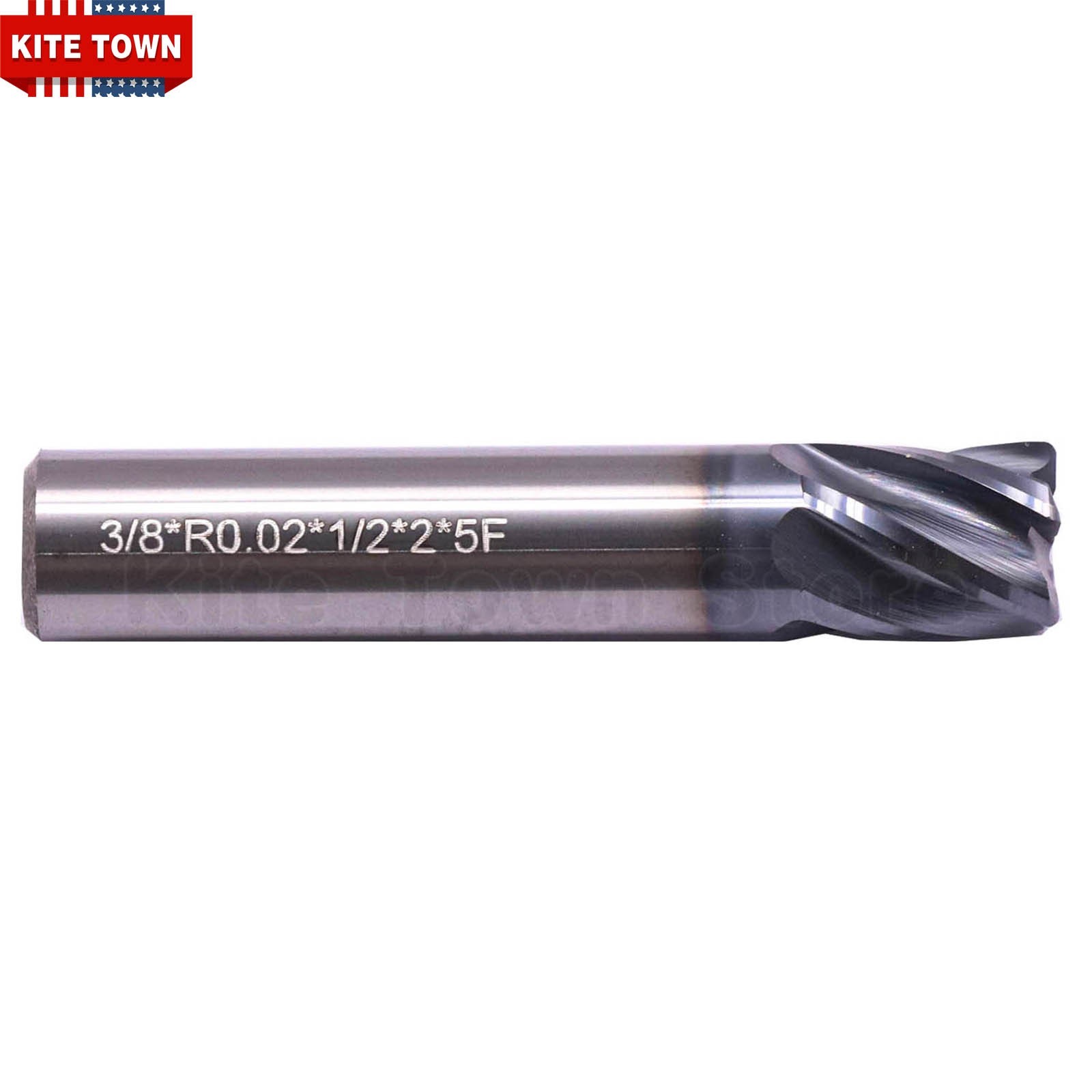 3/8″ 5 Flute Variable Helix Carbide End Mill – .020 Corner Radius – AlCrN Coated