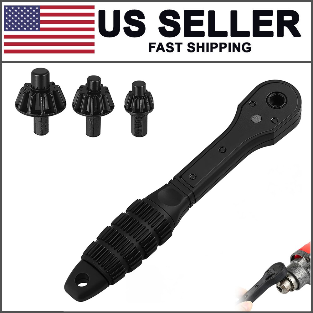 2-in-1 Ratchet Drill Chuck Key Wrench Universal Chuck Key Replacement for Drill