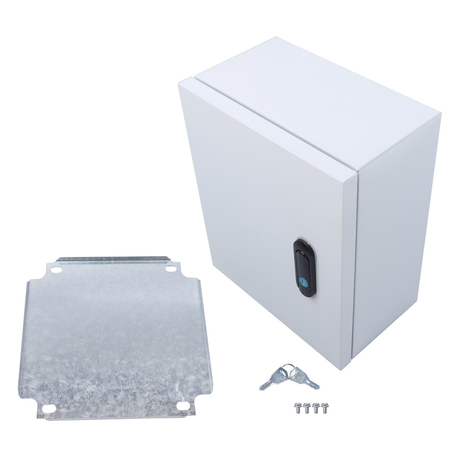 NEMA 4X Steel Electrical Box, IP66 Waterproof Lockable w/Mounting Plate12x10x6″