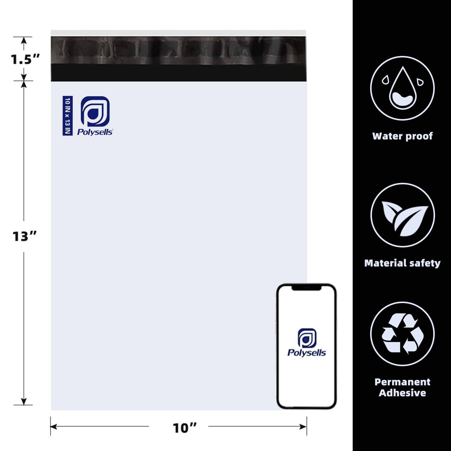 POLYSELLS 1000 Pcs 10×13 Inch White Poly Mailers Shipping Envelopes, Strong