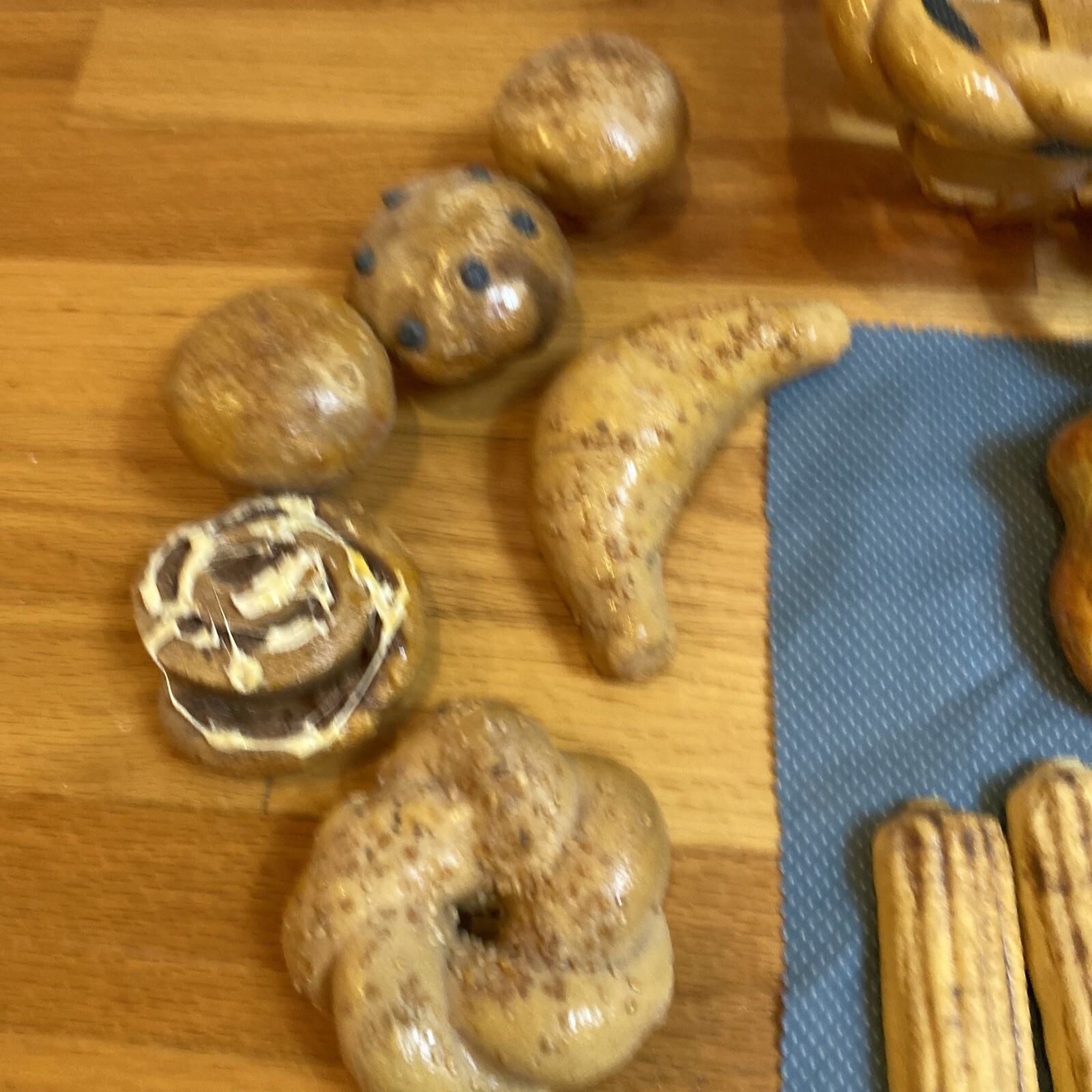 Realistic Fake Display Bread In a Basket Crafters Artist Made Mixed Materials