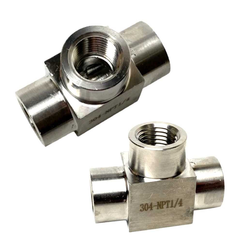 3Pcs 1/4″ Tee T 3 way Female 304 SS Threaded Connector Pipe Fitting NPT USA