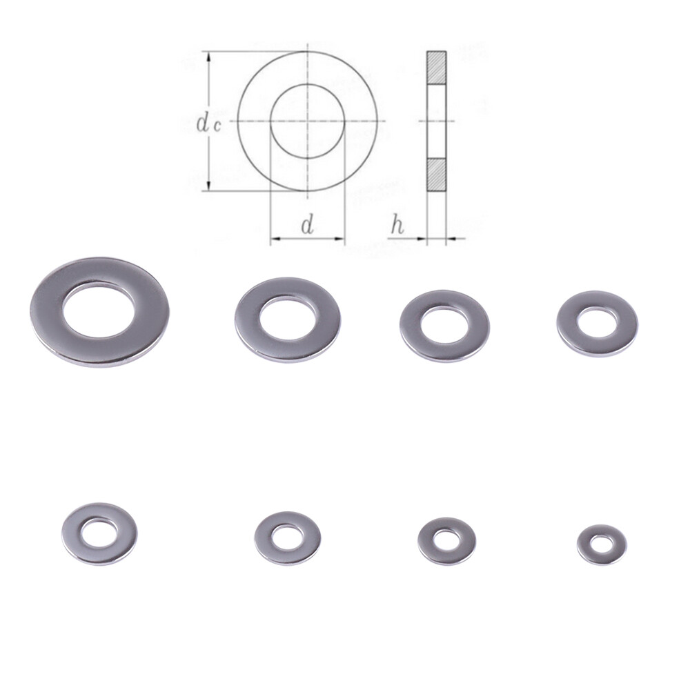 280/540Pcs of 304 Stainless Steel Washers Flat Washer Assortment Set Kit