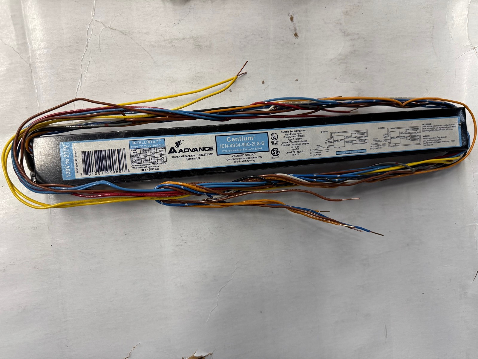 USED 10 Piece Advance ICN4S5490C2LSG ICN-4S54-90C-2LS-G Ballast 4 54WT5/HO
