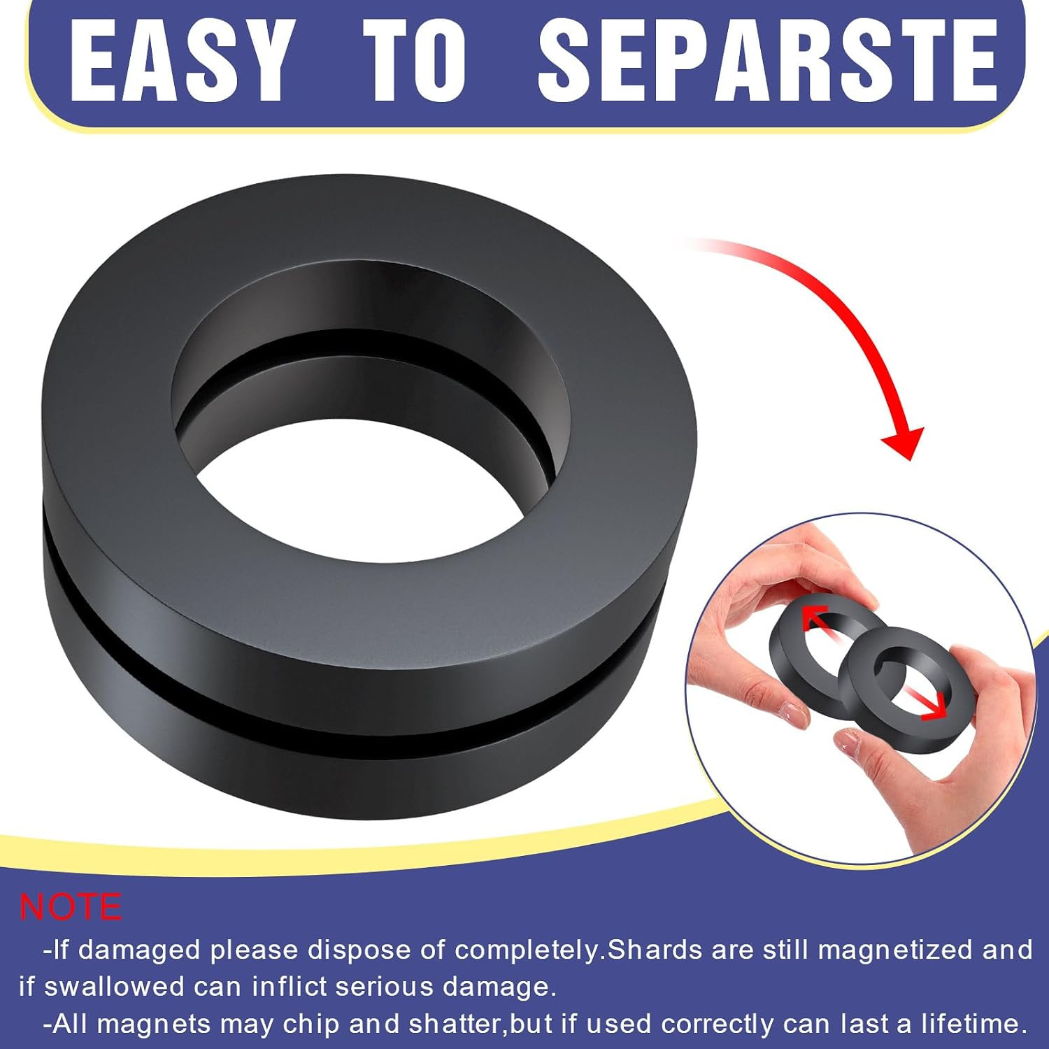 Ferrite Big Ring Magnet round Ceramic Magnets with Hole OD2.36 X ID1.26 X