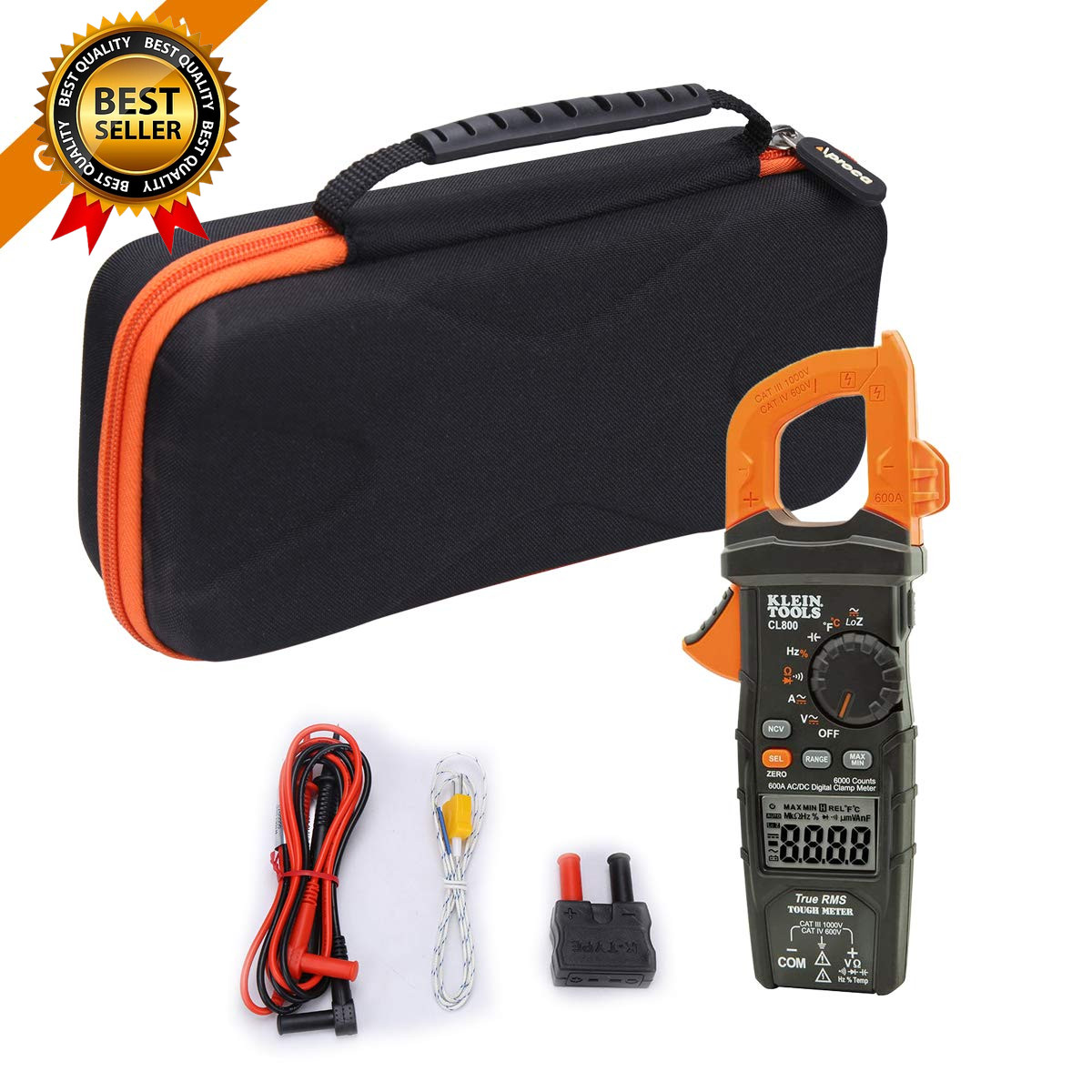 Case Compatible with Klein Tools CL800 CL810 CL700 CL600 Digital Clamp Meter, Po
