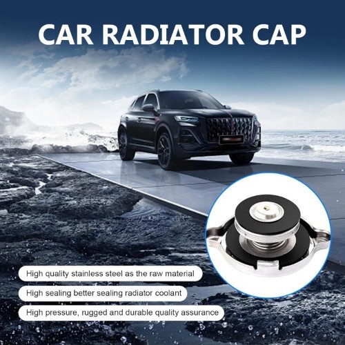 Radiator Cap, Easy-to-operate Lug Design Rustproof Metal 16PSI/18PSI Sealed Tank