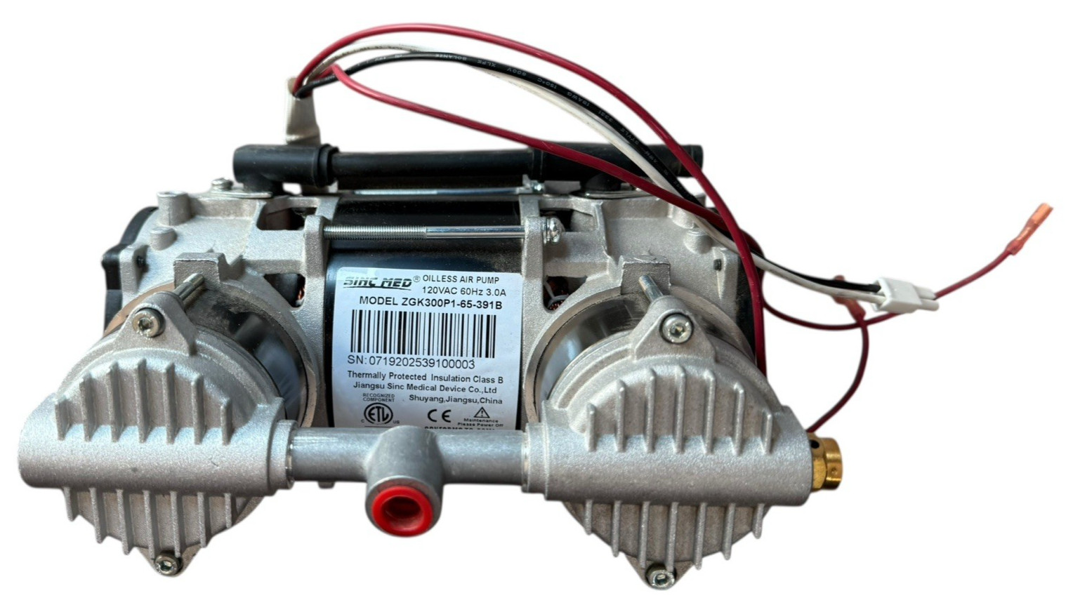 Oilless Air Pump ZGK300P1-65 w/ Motor Run Capacitor (110v/60Hz/1) 290W