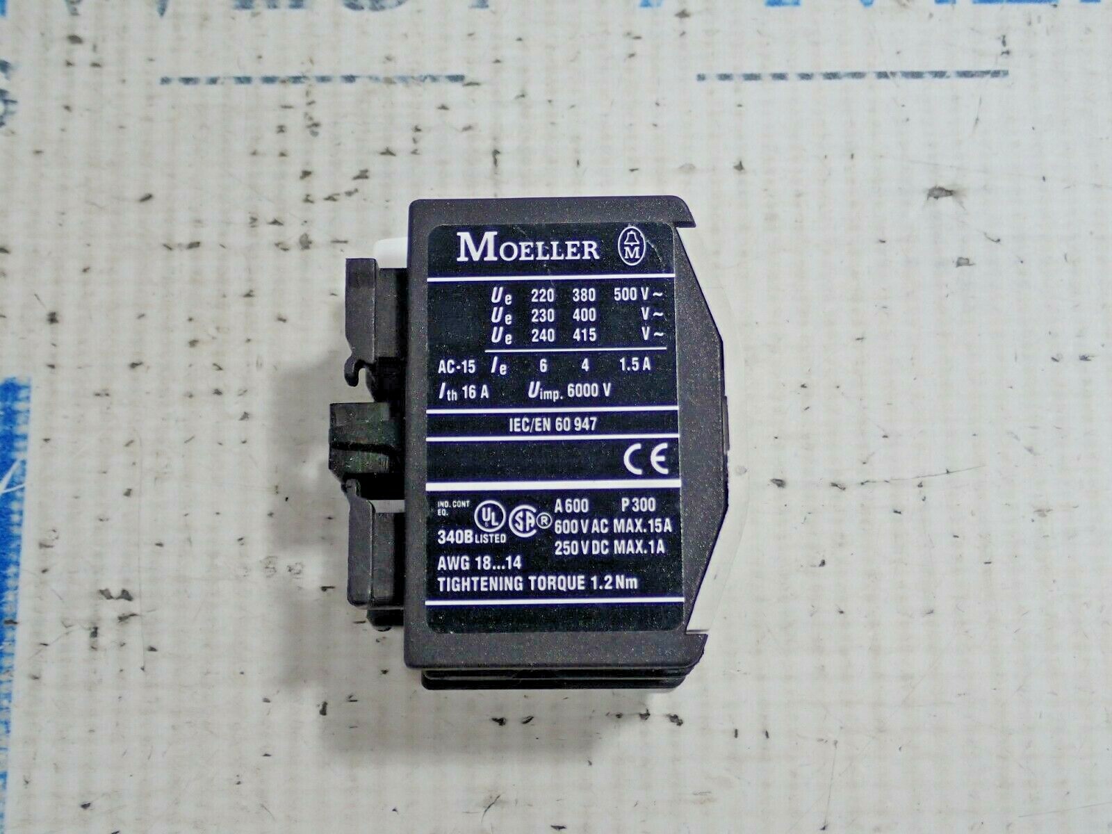 MOELLER DIL M150-XHI11 AUXILIARY CONTACT BLOCK 600VAC 250VDC