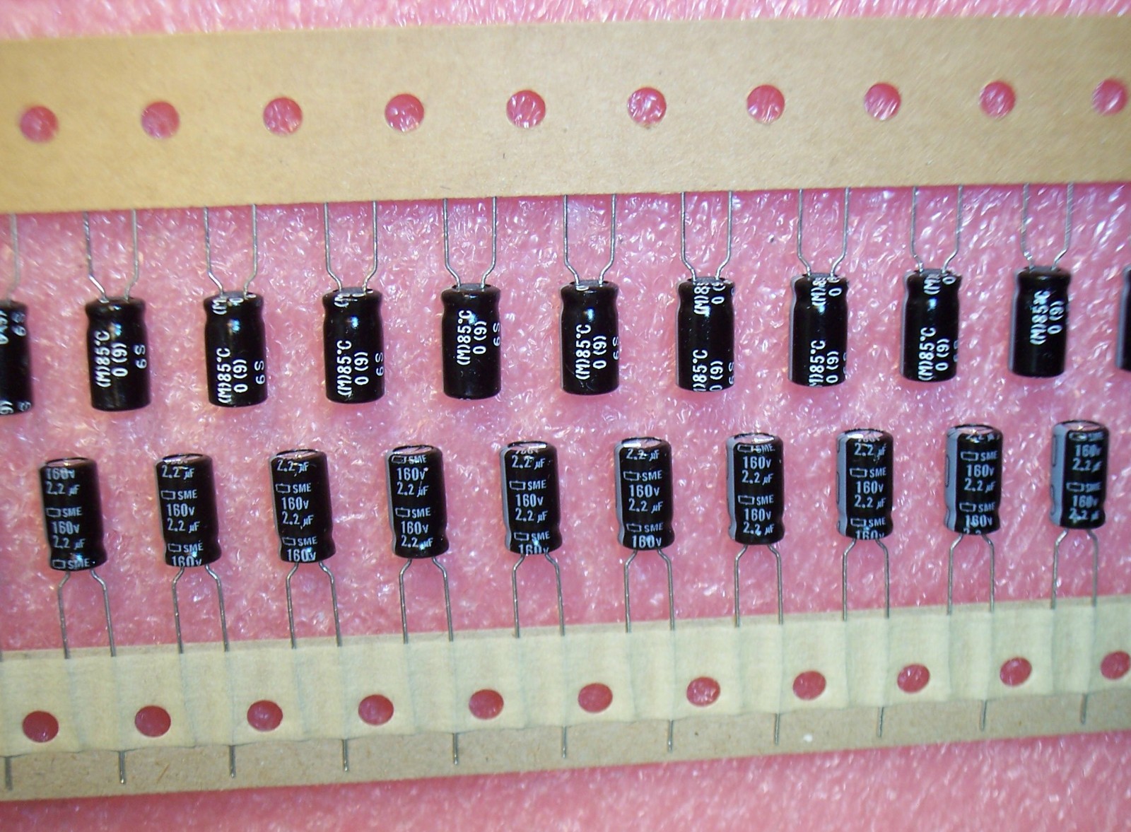 QTY (100) 2.2uf 160V 85′ ALUMINUM ELECTROLYTIC CAPACITORS SME160VB2.2MF50 NCC