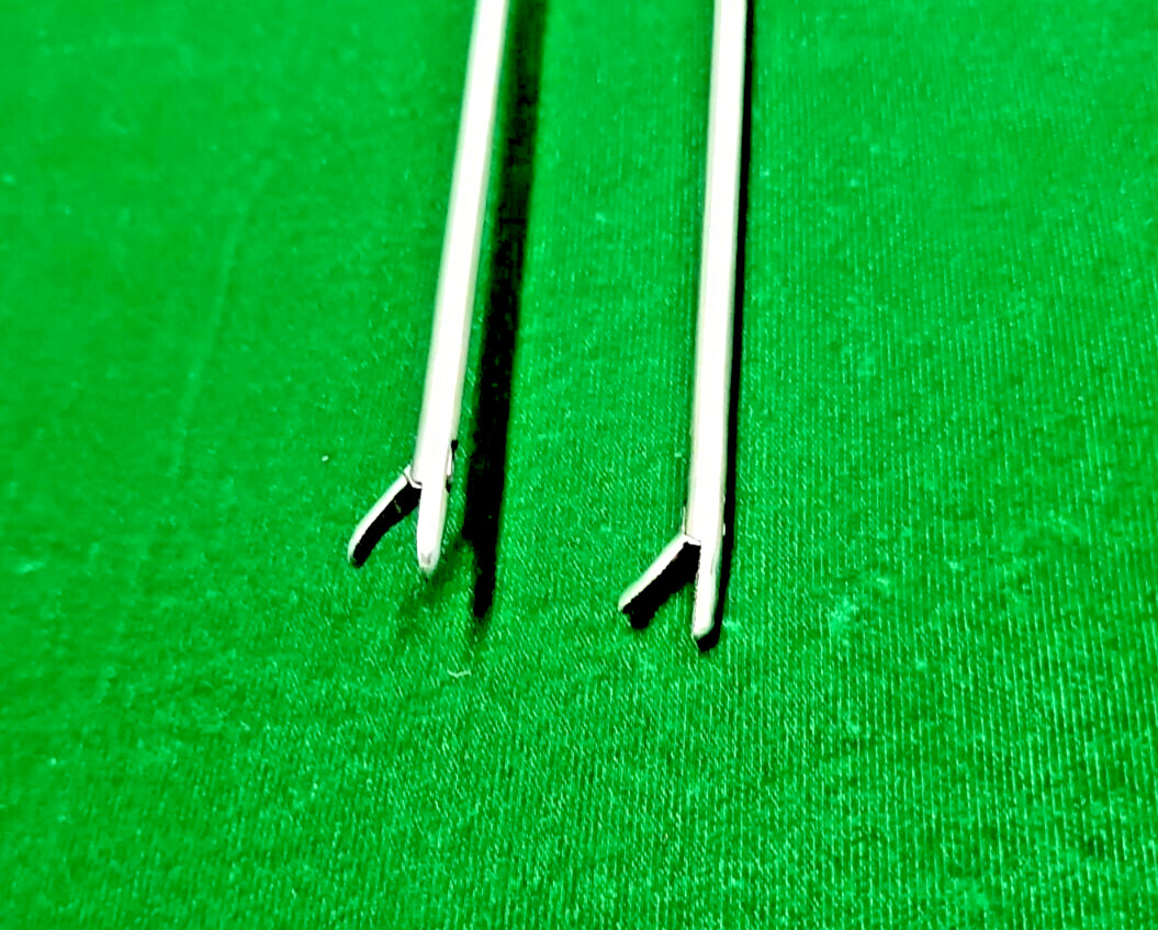 2pc Laparoscopic V-Shape Needle Holder Curved Jaw 5mmx330mm Reusable Instruments