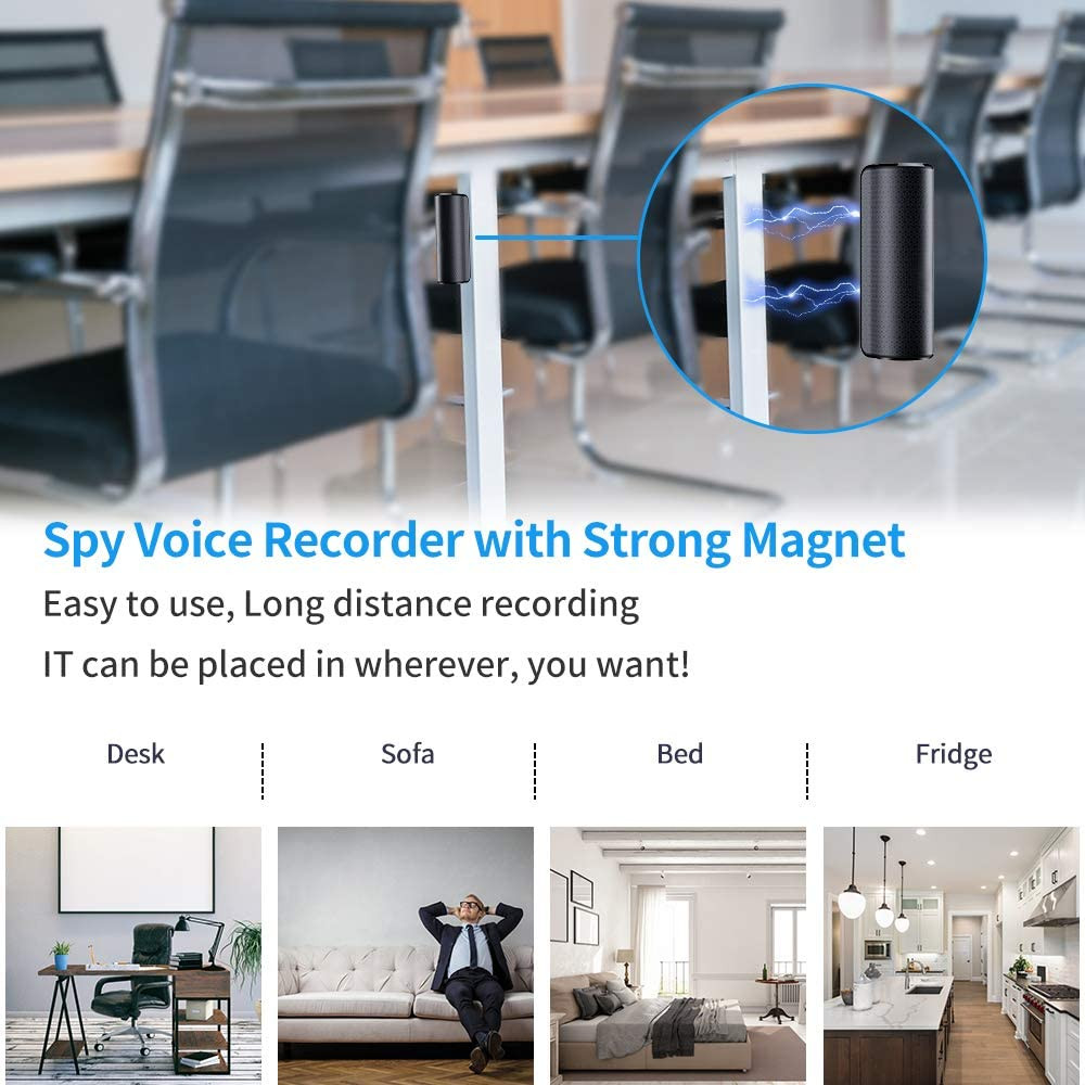 16GB/32GB Mini Spy Hidden Audio Recorder Voice Activated Office Listening Device