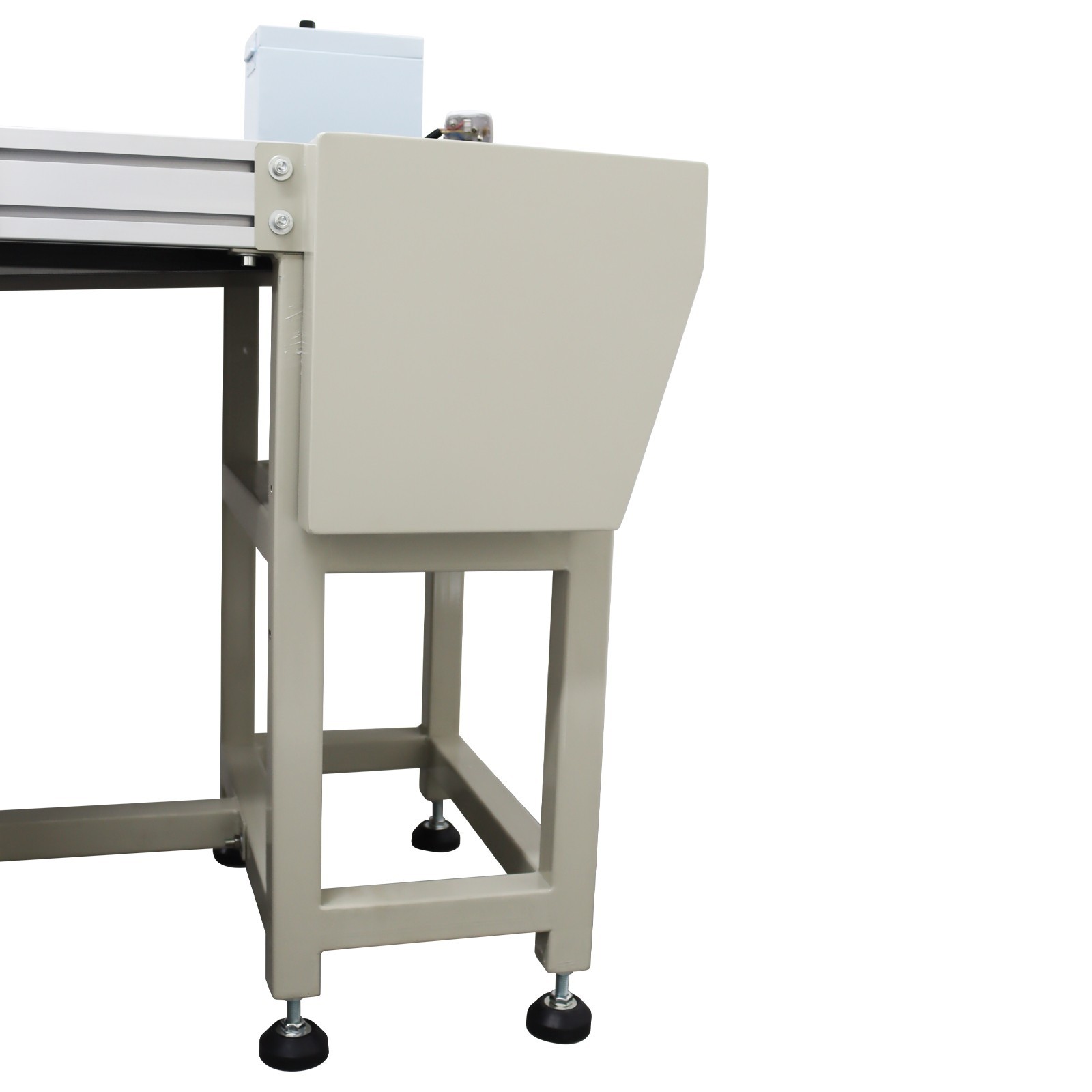 Open Box!Transport System 118in*11.8in L*W Black PVC Conveyor Belt 110V Shipping
