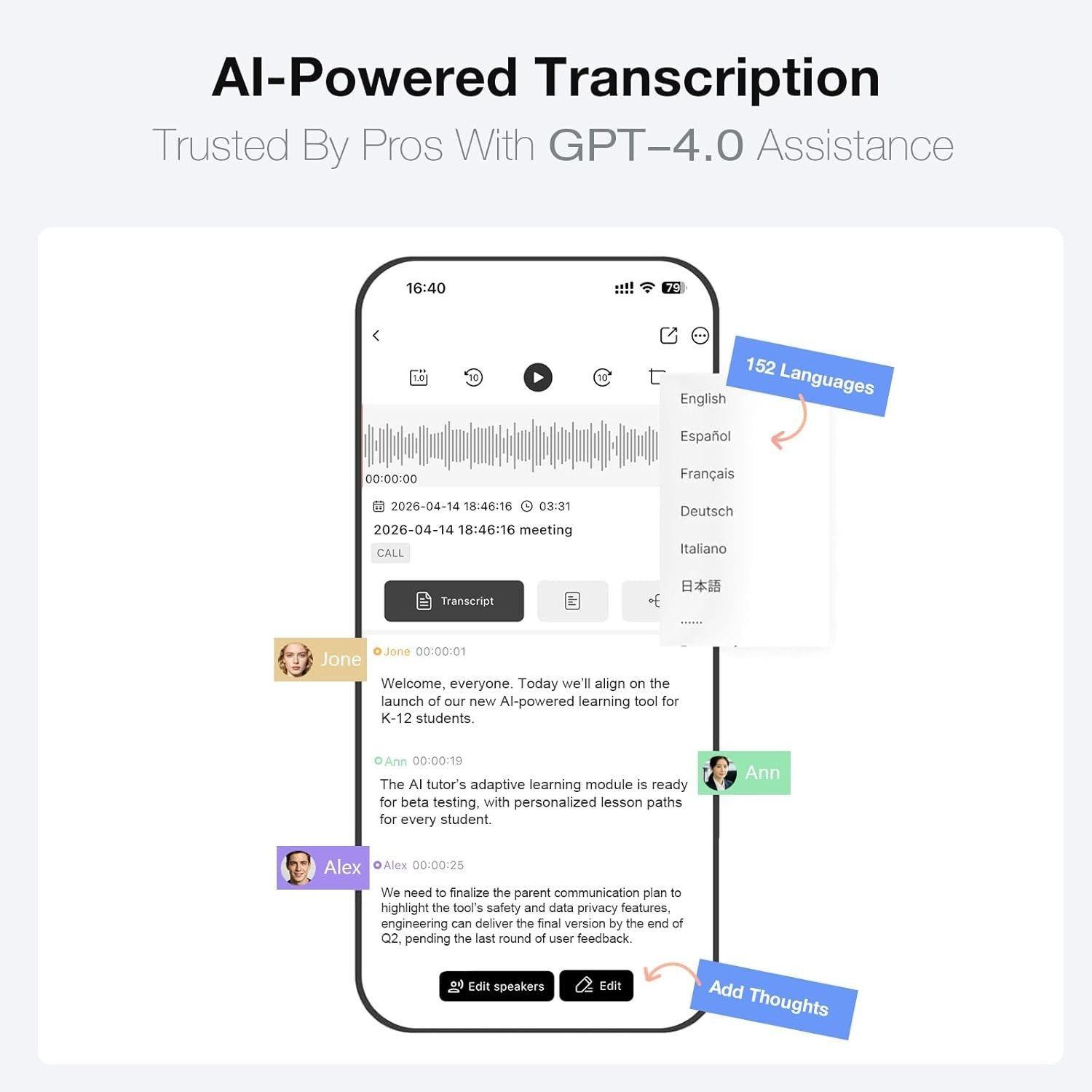 AI Voice Recorder, Transcribe & Summarize with AI