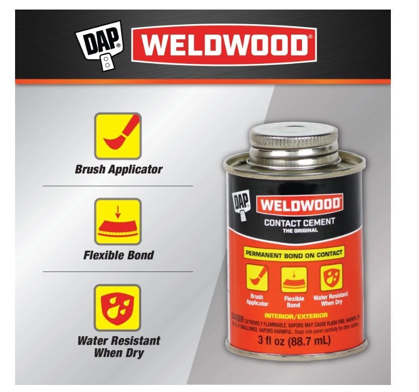 DAP Weldwood High Strength Rubber Contact Cement 3 oz