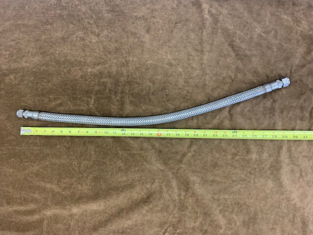 30″ Threaded Flexible Braided Stainless Bellows, 0.5″ ID