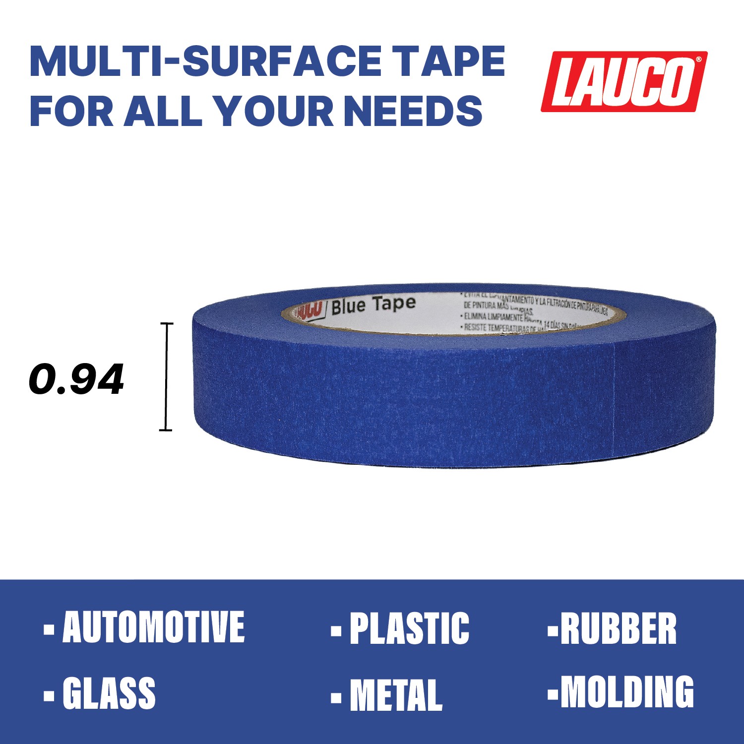 LAUCO Multi-Surface Blue Painter’s Masking Tape, Medium Adhesion, 9 Rolls