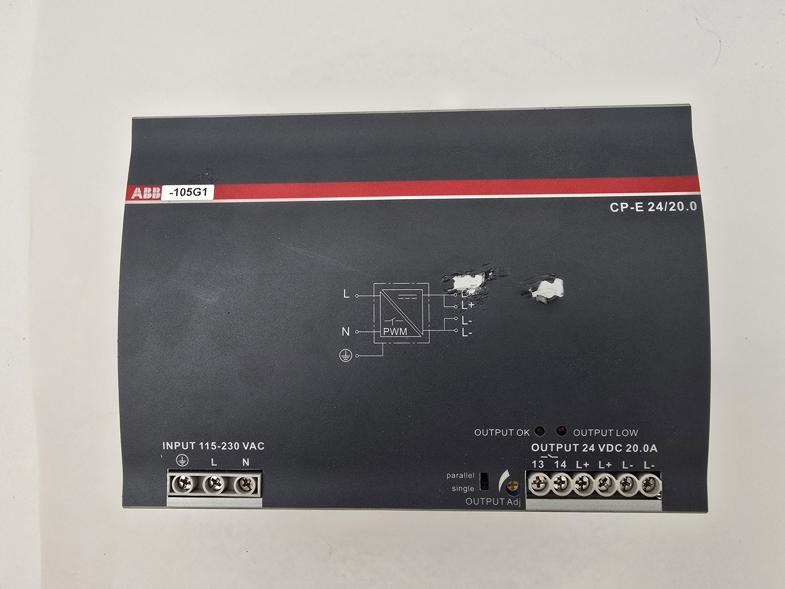 ABB Switch Mode Power Supply CP-E 24/20.0 480 W Rated Output 22.5-28.5 VDC