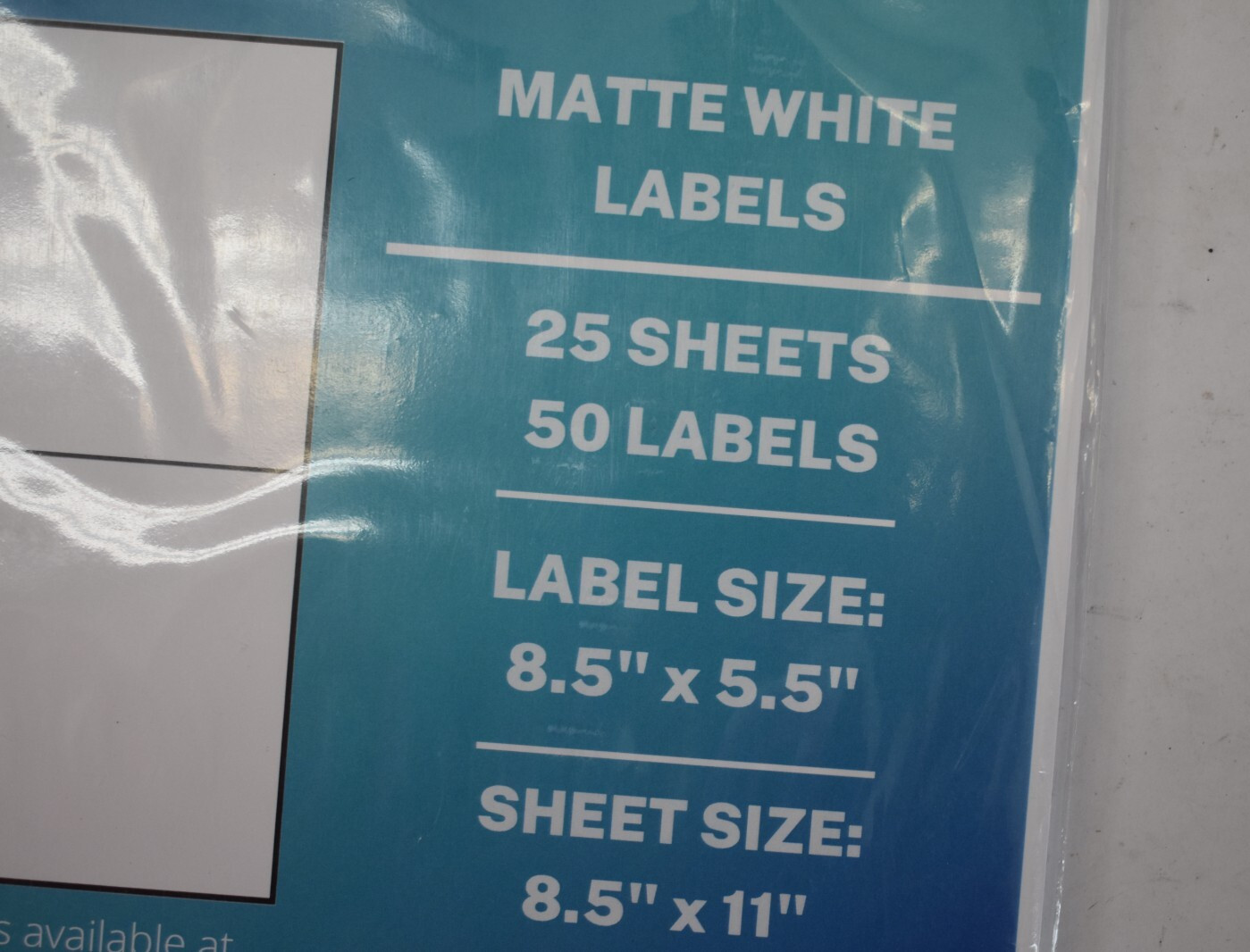 Premium Label Supply Matte White Adhesive Labels 8.5″ x 5.5″ 50 Pack PLS845