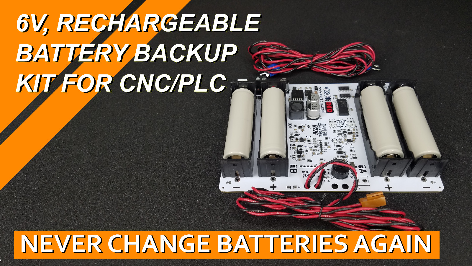 6V Battery Kit FANUC CNC or PLC, 3 output -International Only No batt included