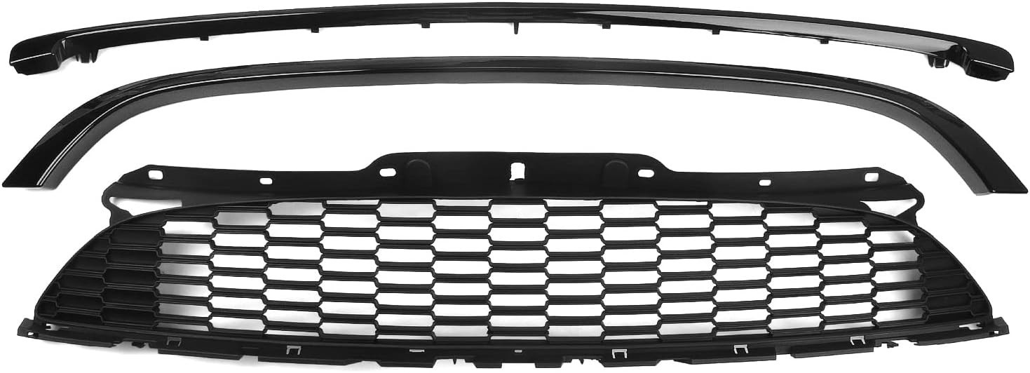 Car Front Bumper Grille Mesh + Frame Trim For Mini Cooper R55 R56 R57 R58