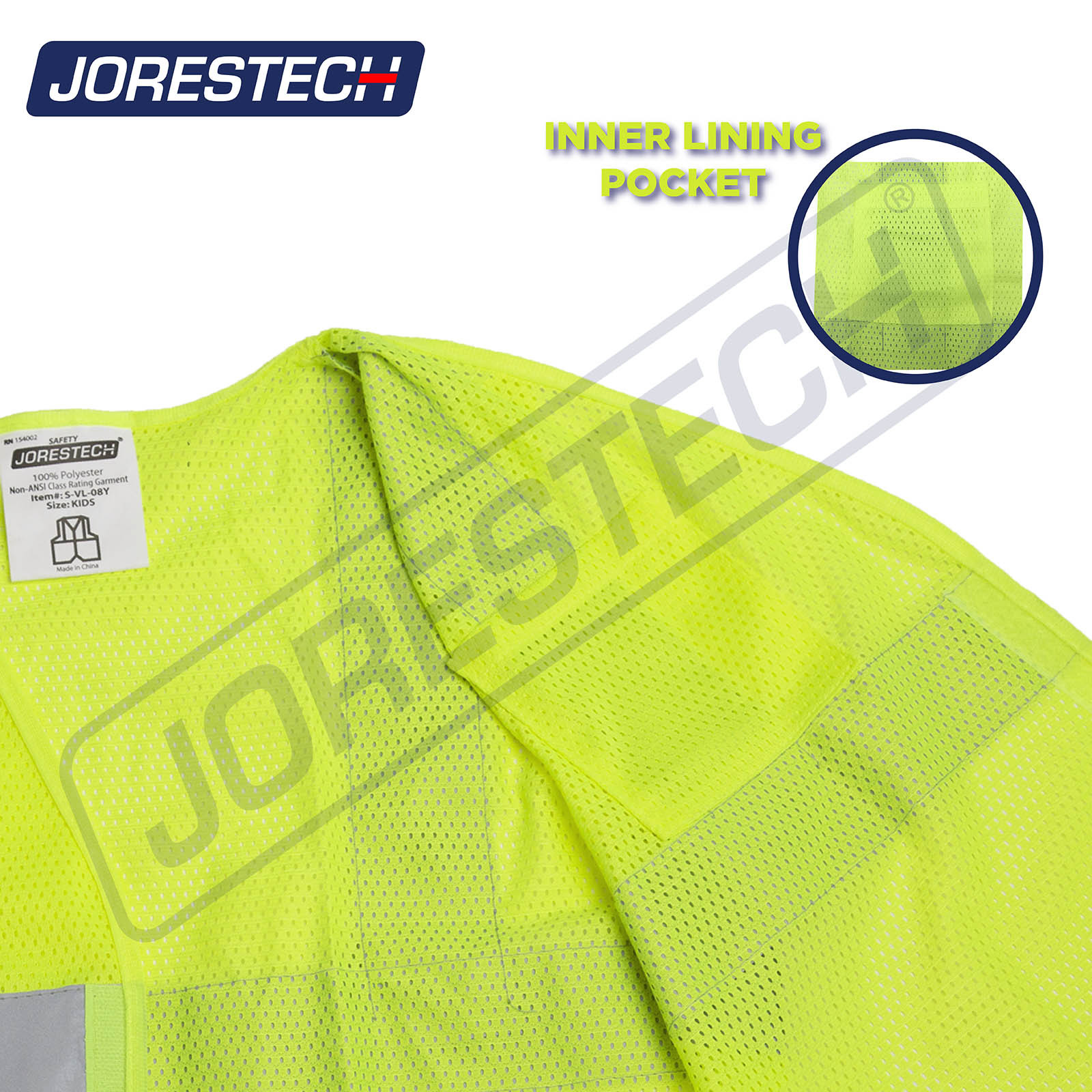 Safety Vest POLICE Printed Pockets Class 2 Reflective High Vis JORESTECH