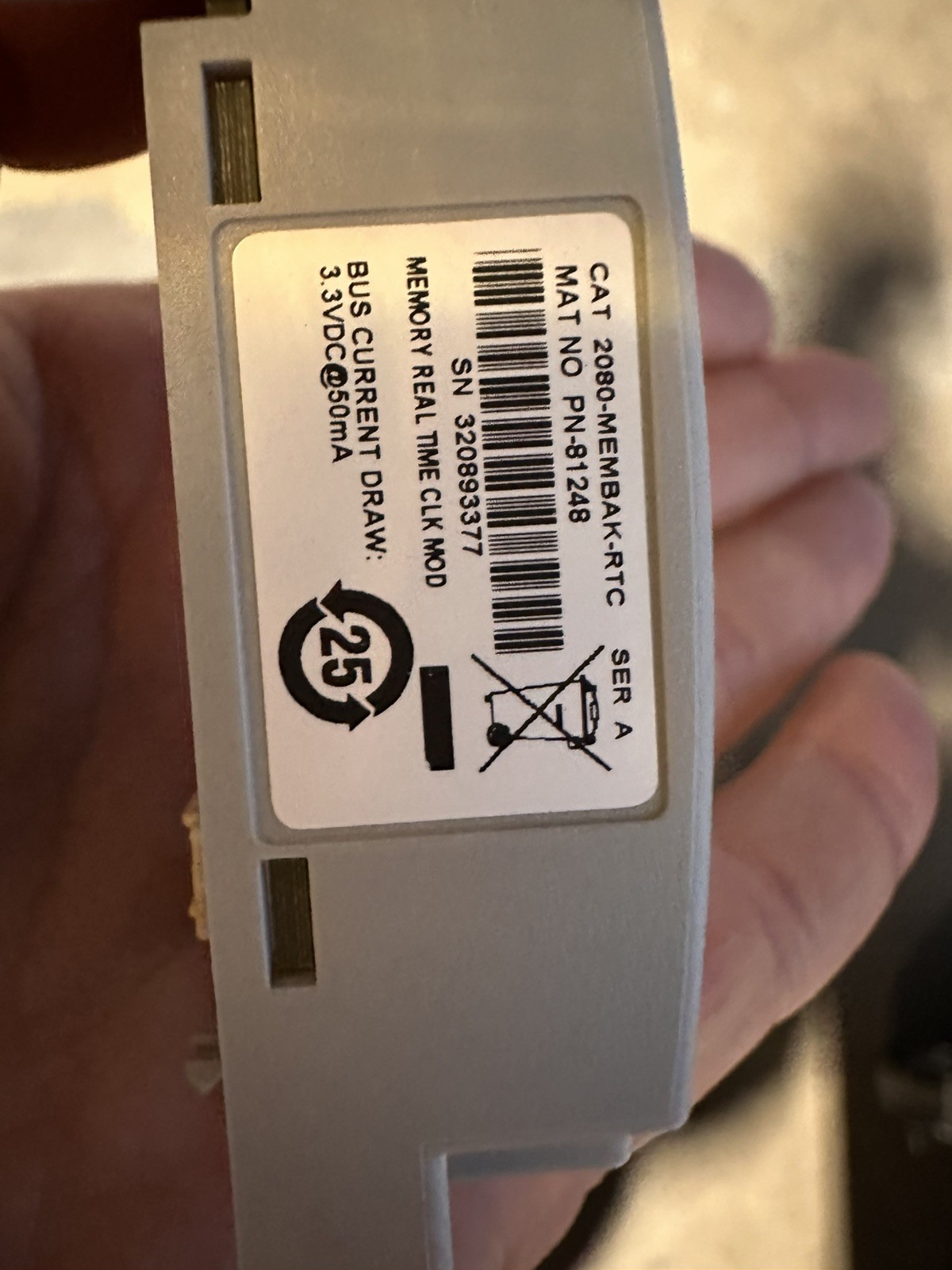 Allen-Bradley 2080-MEMBAK-RTC Micro800 Memory Module 4MB RTC Plug-In