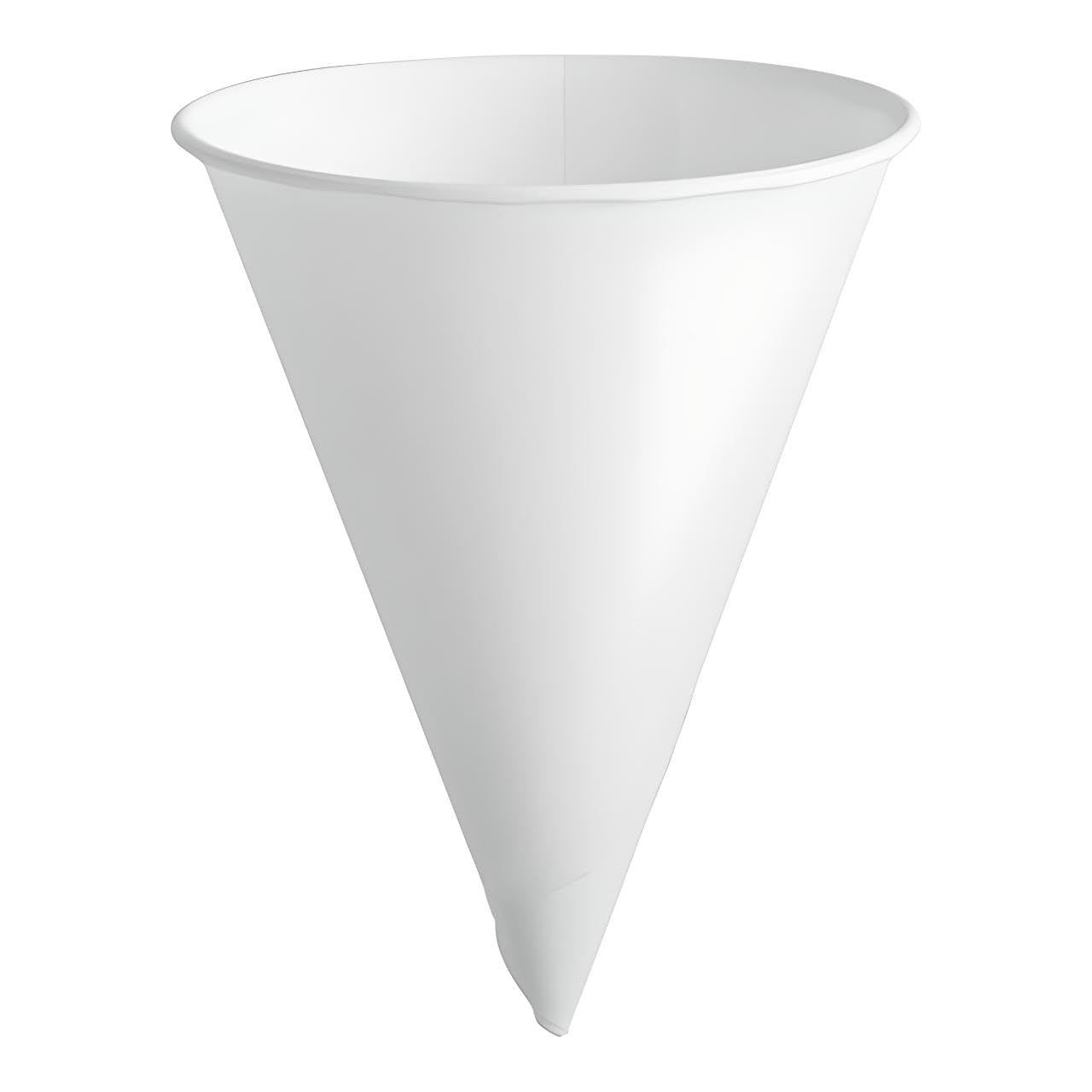 OCS Parts 200-Pack White Paper Cone Cups for Snow Cones, Water, and Hawaiian Ice