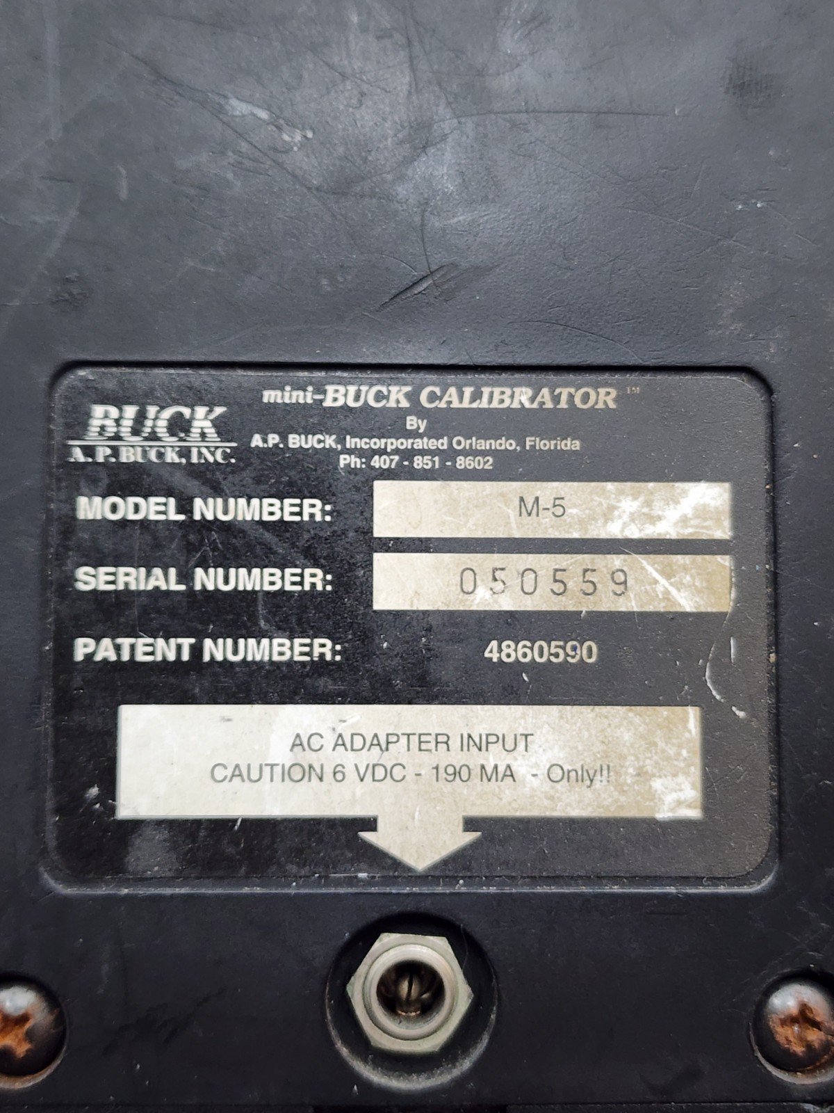 A.P. Buck M-5 Mini-Buck Calibrator – 1000 to 6000 cc/min