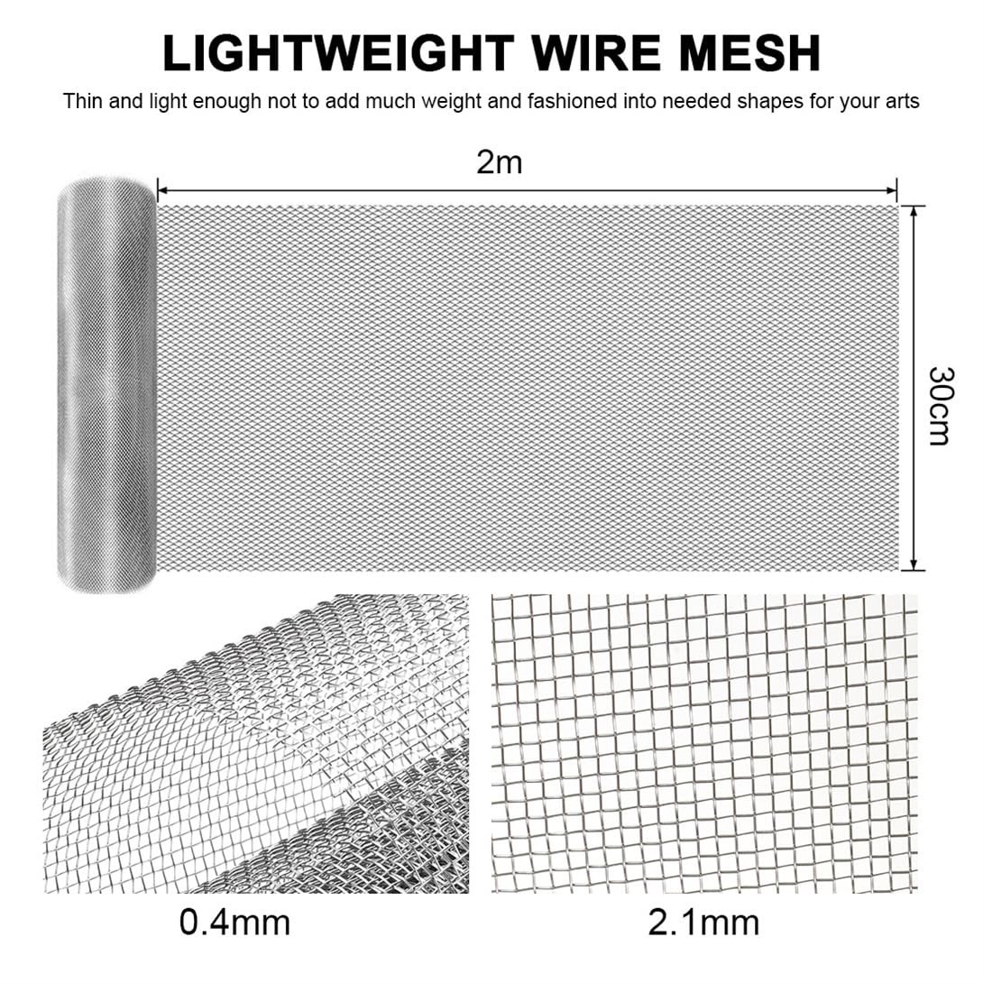 Wire Mesh 11.8 X 78.7 Inch Vent Mesh 10 Mesh 304 Stainless Steel Screen Rustp…