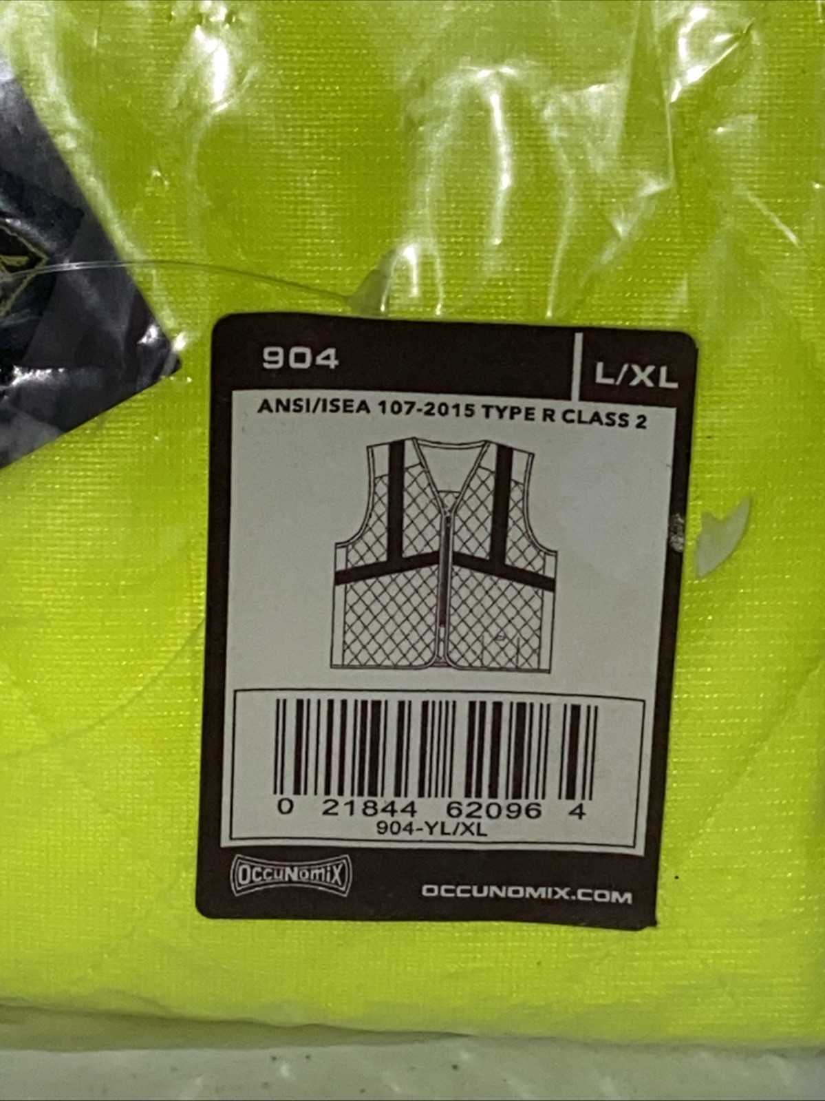 OccuNomix Cooling Vest Size L/XL Large Extra Large ANSI ISEA 107 Class 2 NEW