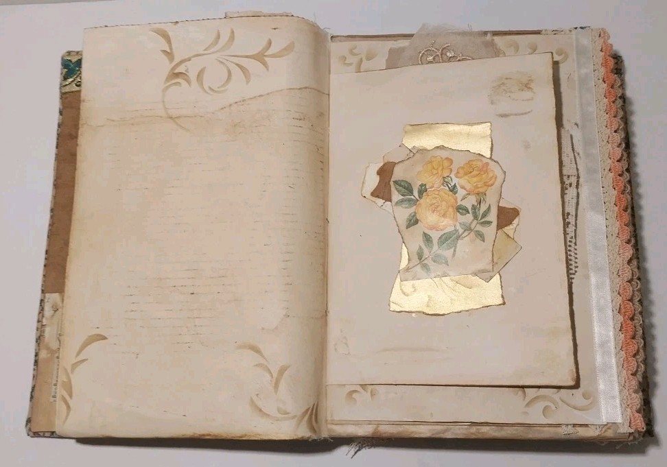 Junk Journal Antique Vtg. Ephemera Handmade Book Lg 9.5″x6.5″ Mother’s Day Gift