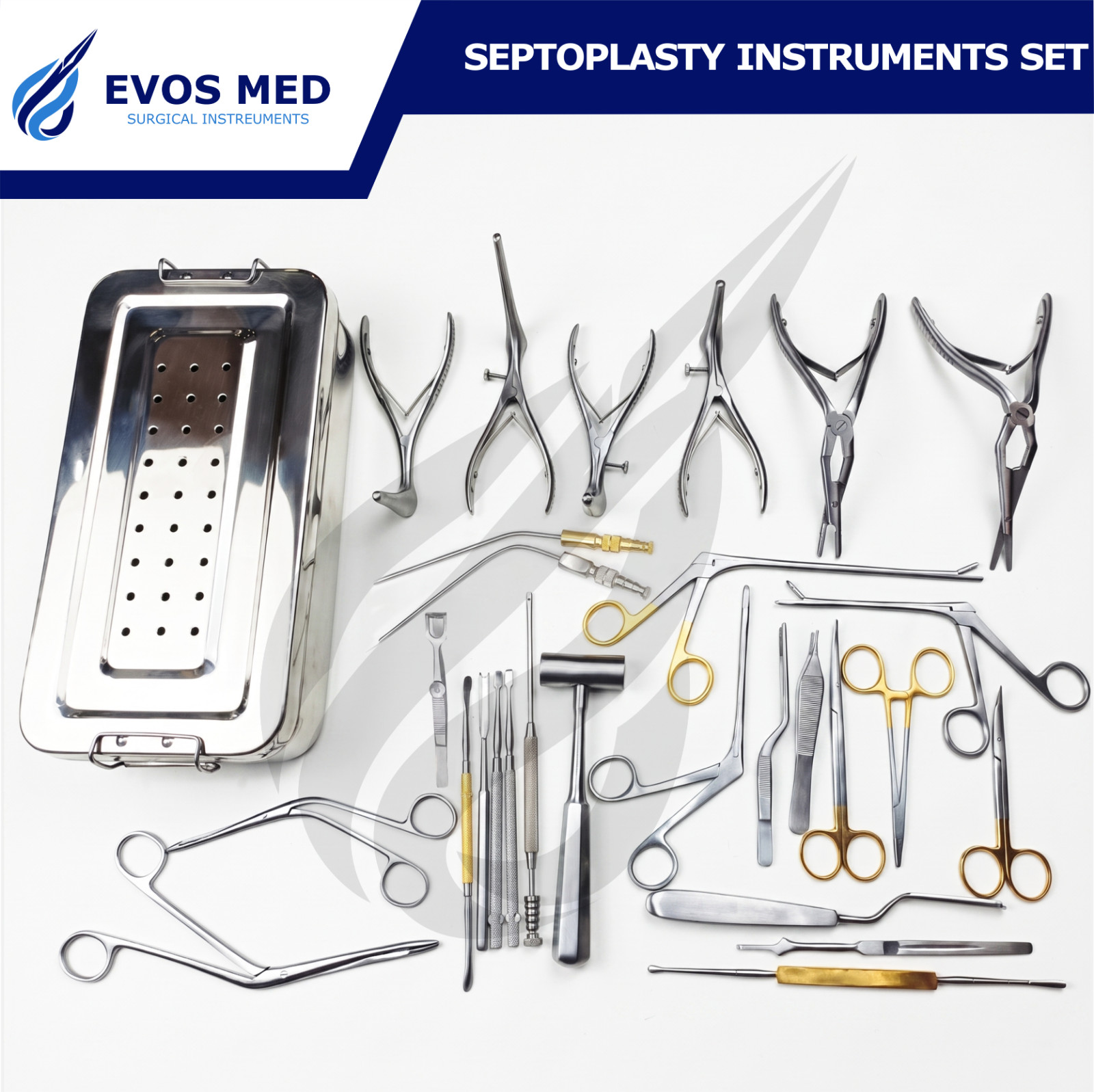 ENT Septoplasty Instrument Set 28 Pcs Nasal Surgery Instruments German Grade ENT