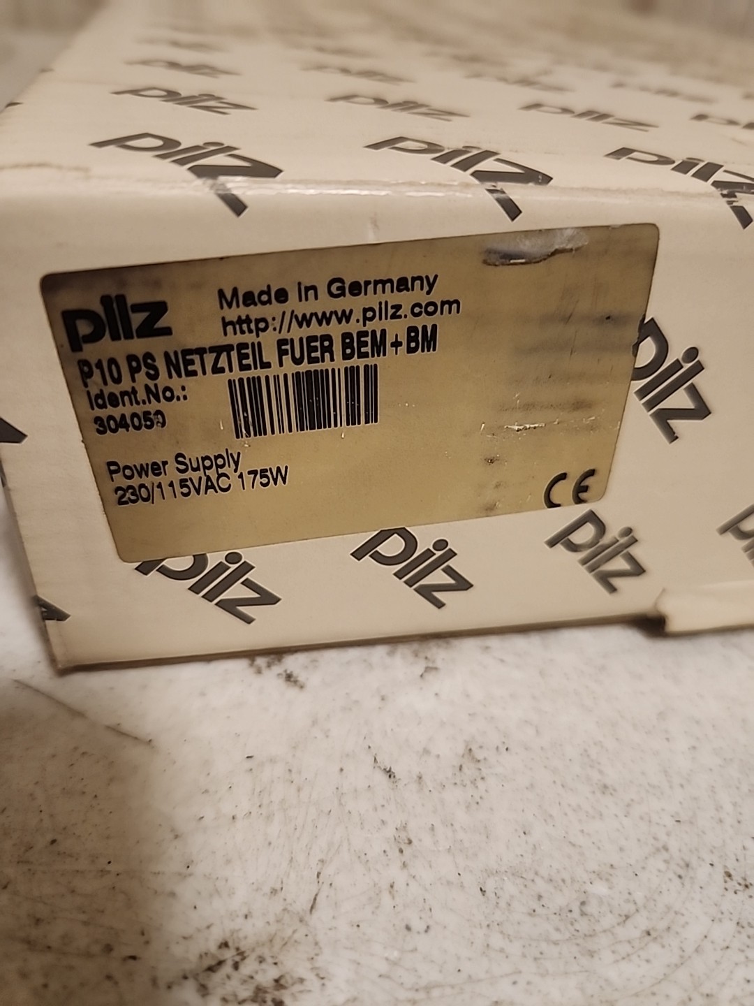 Pilz P10 PS NETZEIL FUER BEM+BM V 304050 Power Supply Module 115/230VAC 175.0W