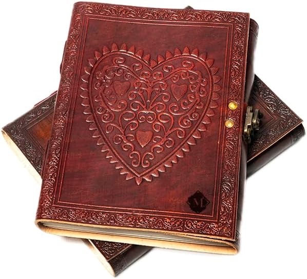 Leather Journal Notebook 8×6 Handmade Vintage Diary with Lock 200 Lined Page