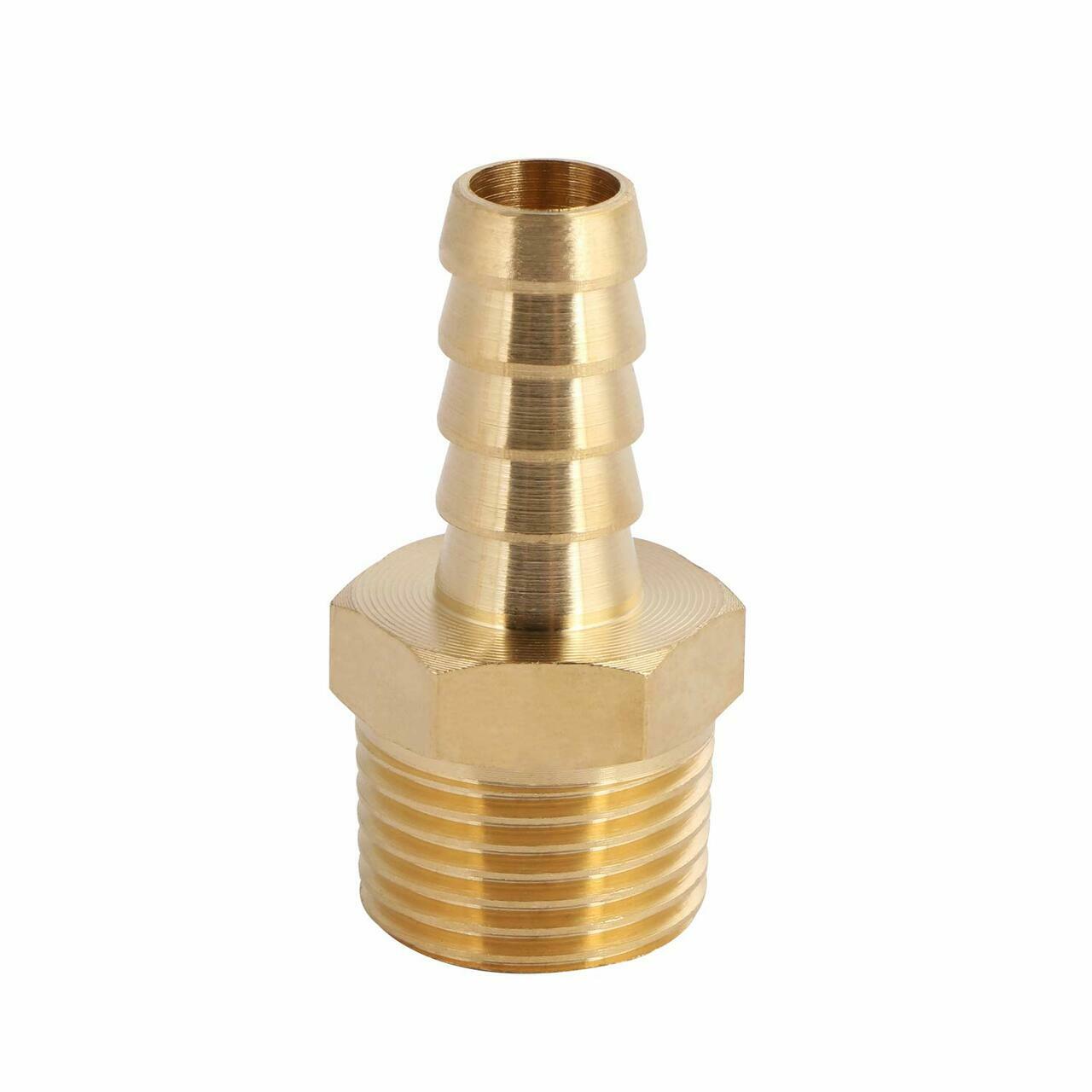 U.S. Solid 3/8″ Hose Barb Brass Fitting NPT 3/8″ Male, 1pc