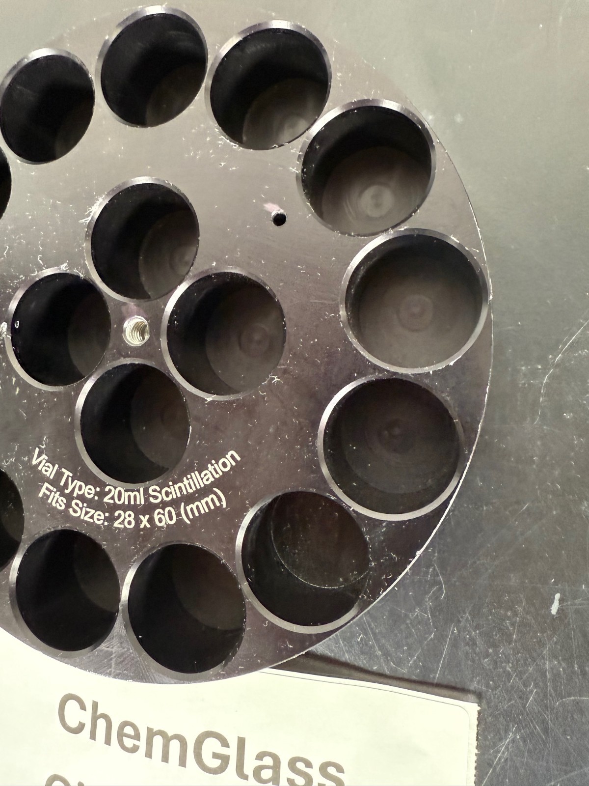 Chemglass CG-1991-01* CIRCULAR TOP HOT PLATE REACTION BLOCK 20mL Scintillation V