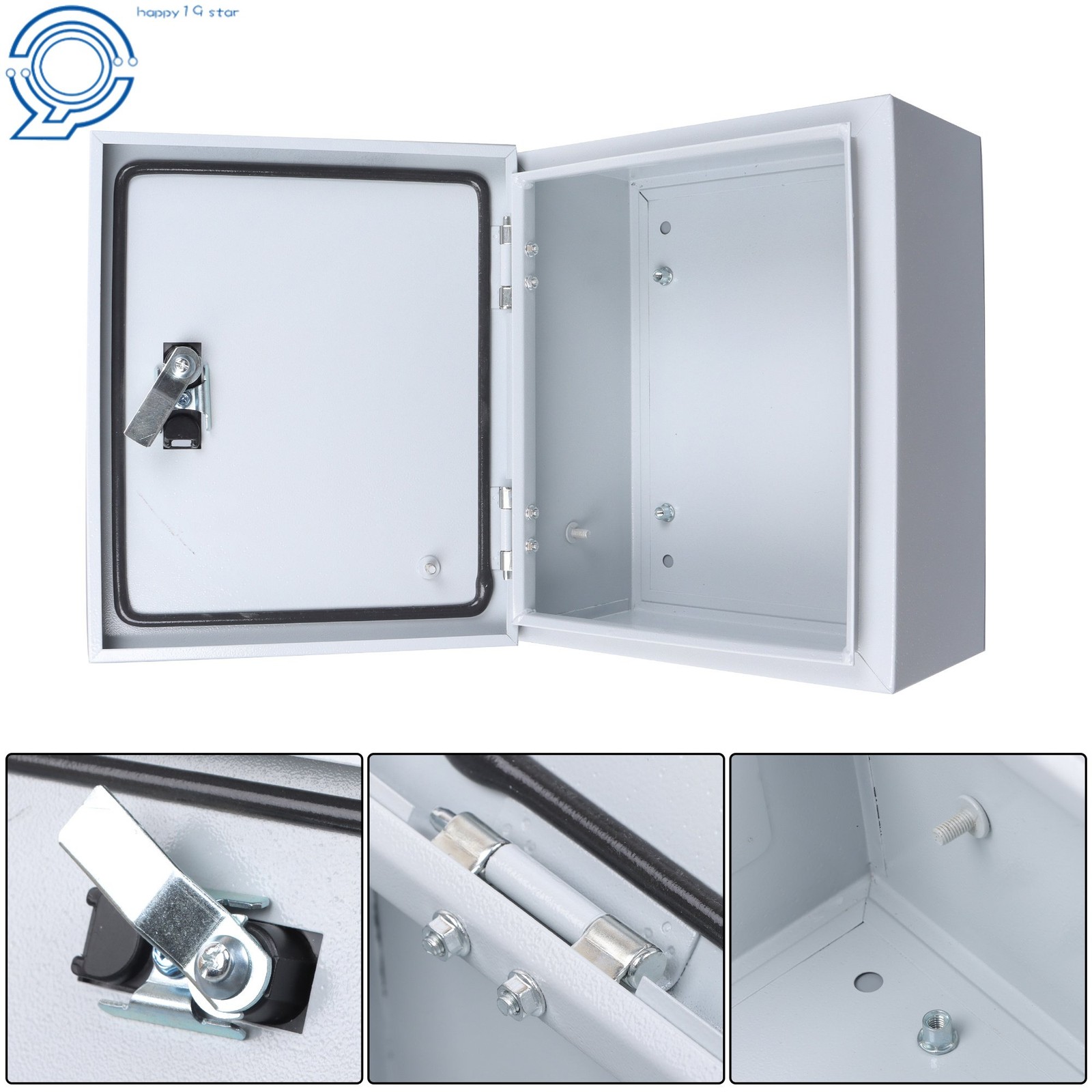 12x10x6″ NEMA 4X IP66 Steel Enclosure Box Weatherproof Lockable w/Mounting Plate