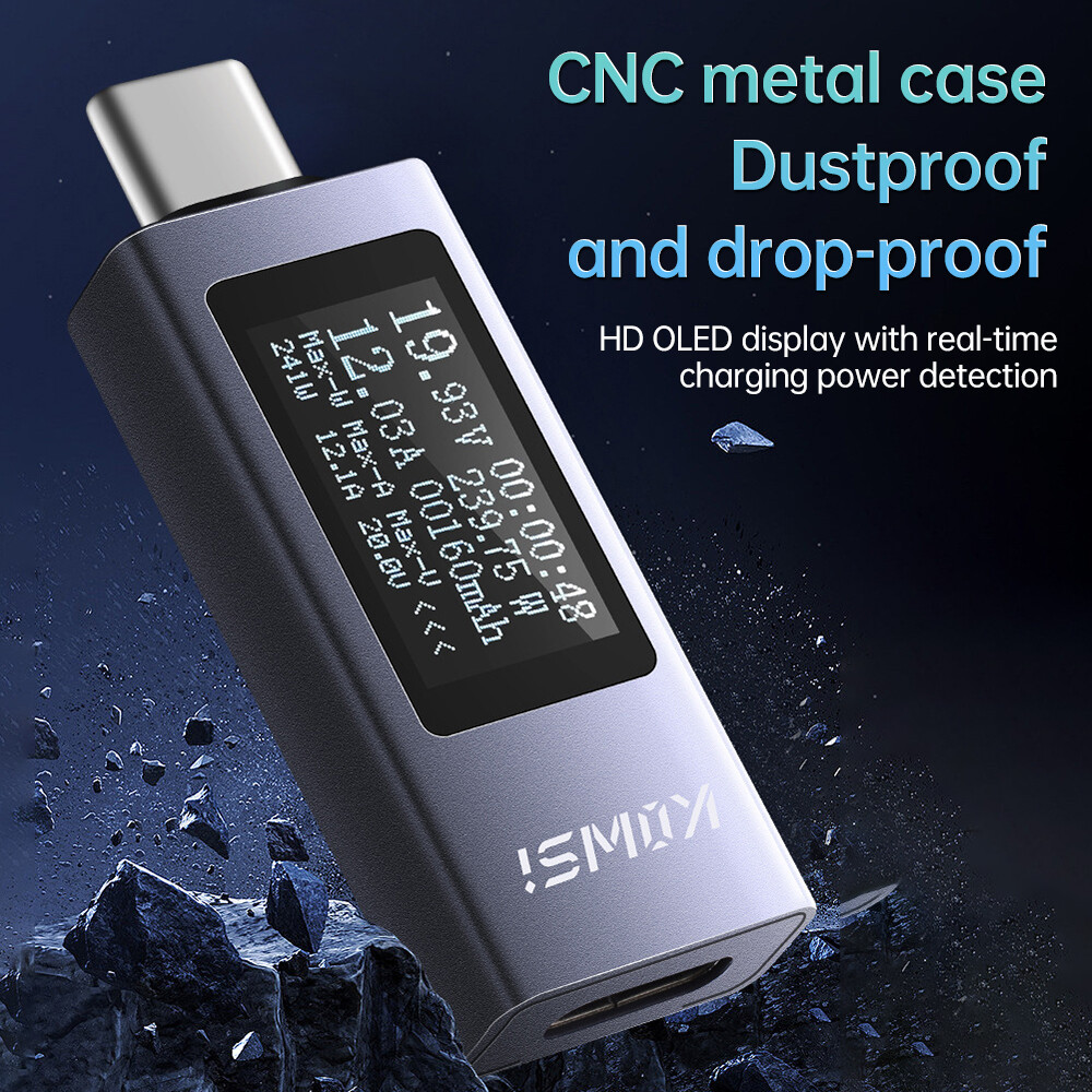 USB Type-C Power Tester Digital Voltage Current Capacity Meter DC4-30V 0-12A