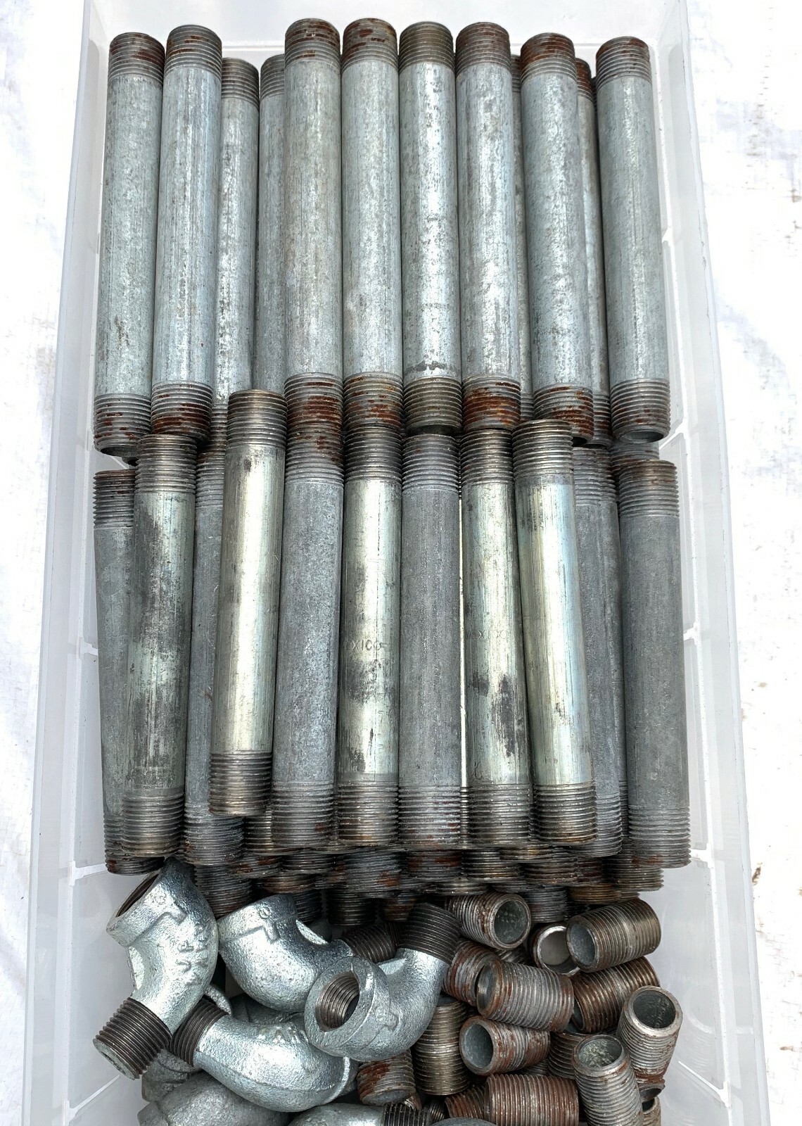 Lot of 305pc 3/8″ Nipple Fitting Tee Street 90 Galvanized Steel NOS Plumbing