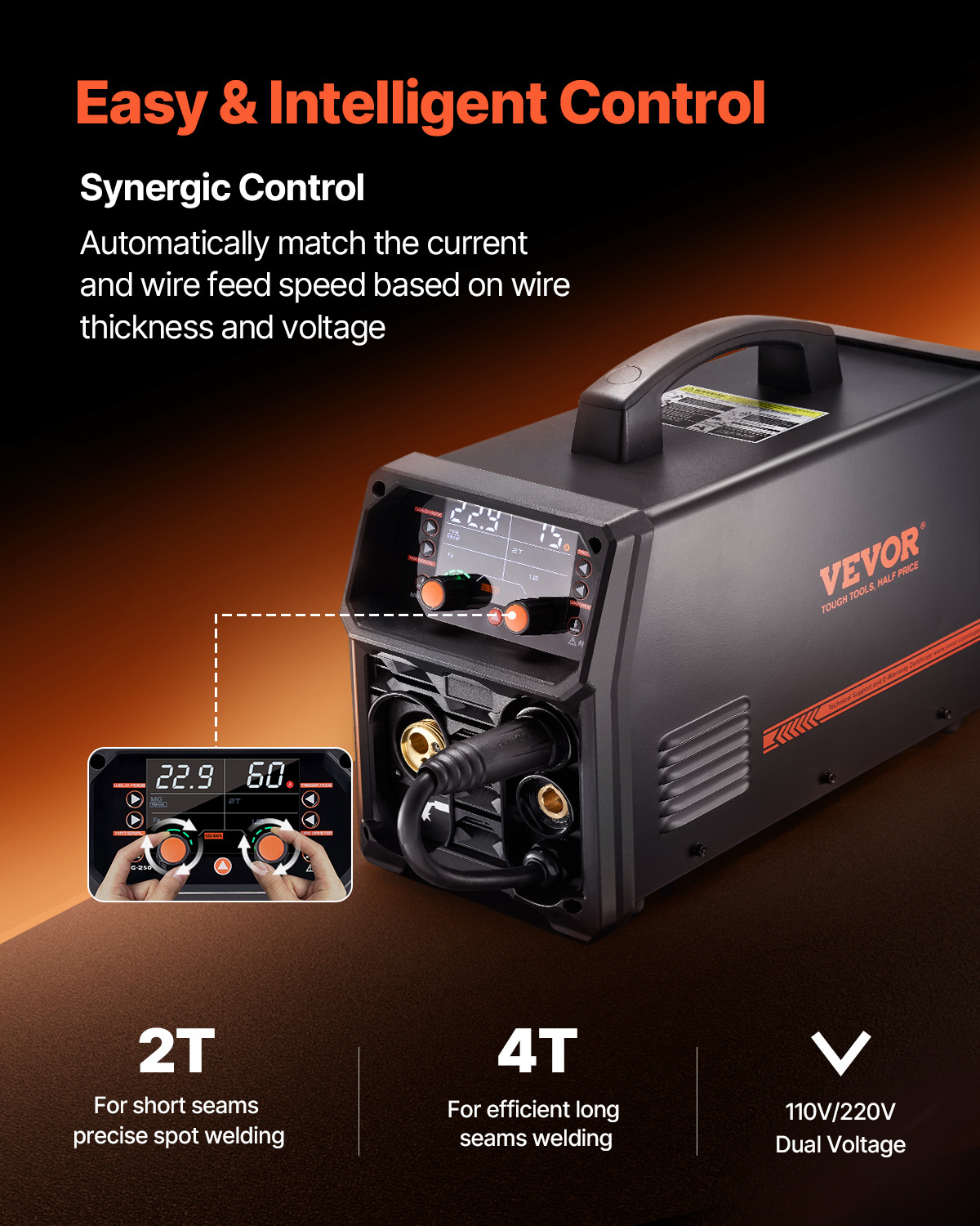 Pro MIG Welder 250A Pluse Mig Welding Machine 5-in-1 Synergic Welder Machine
