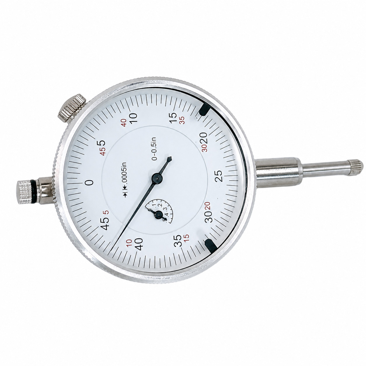 High Precision 0.5″/.0005″ Dial Indicator Lug Back Graduation, Changeable Stem
