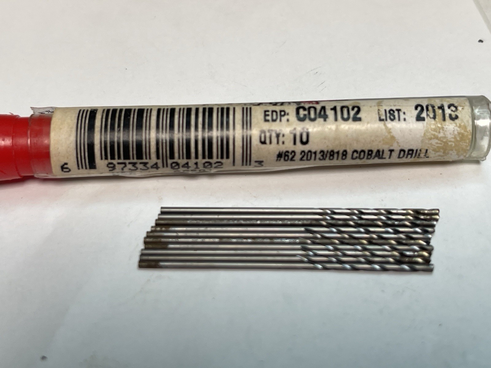 CLEVELAND Micro Cobalt Drill Bit #62 (0.0380) 130° Qt.10 (26MY458)