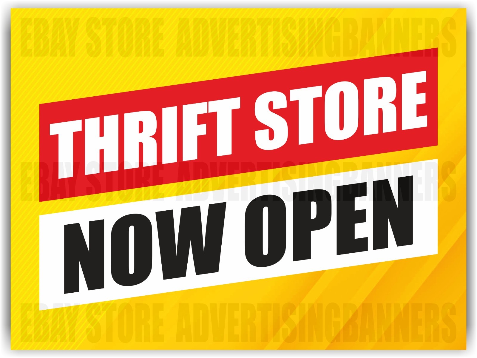 THRIFT STORE NOW OPEN Yard Sign with H-Stakes Big Discount Clearance Resale Shop