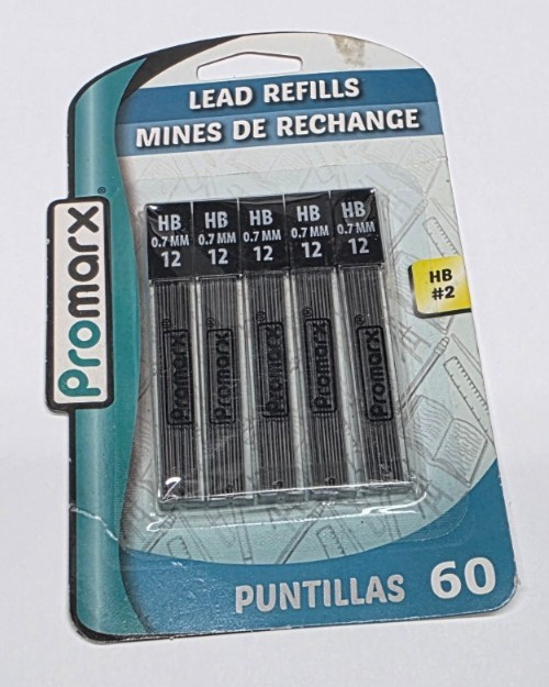 NEW PROMARX 5 Lead Refills – 60 Leads (HB #2, 0.7mm)